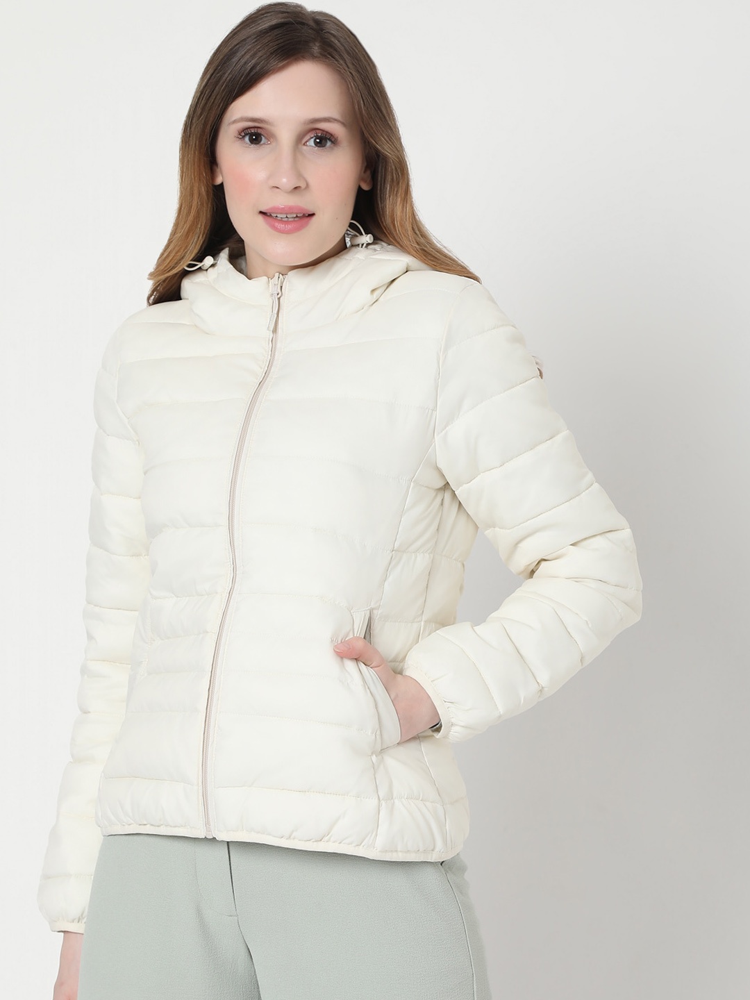 Vero Moda Women Beige Padded Jacket