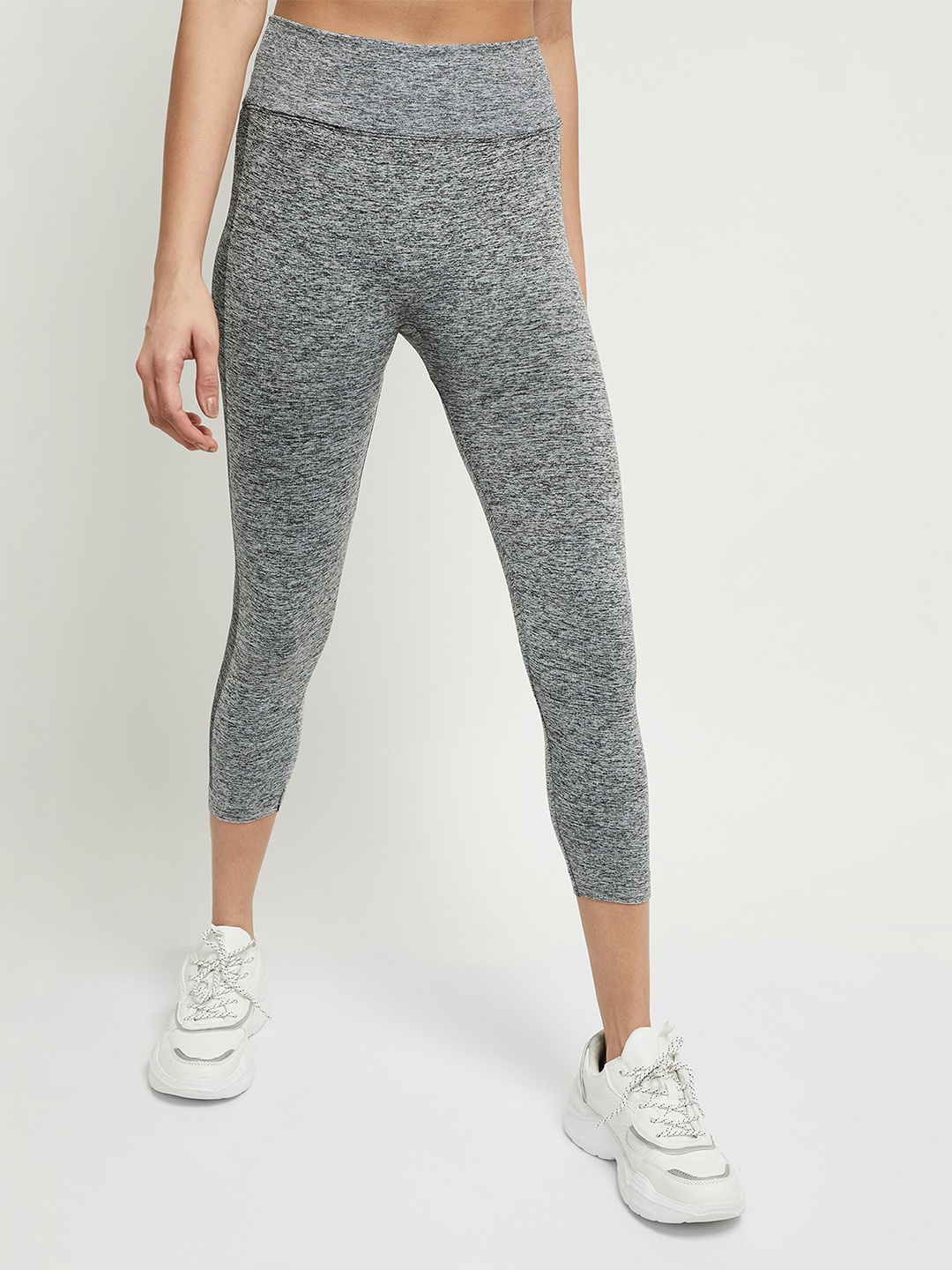 max Women Charcoal & Grey Tights