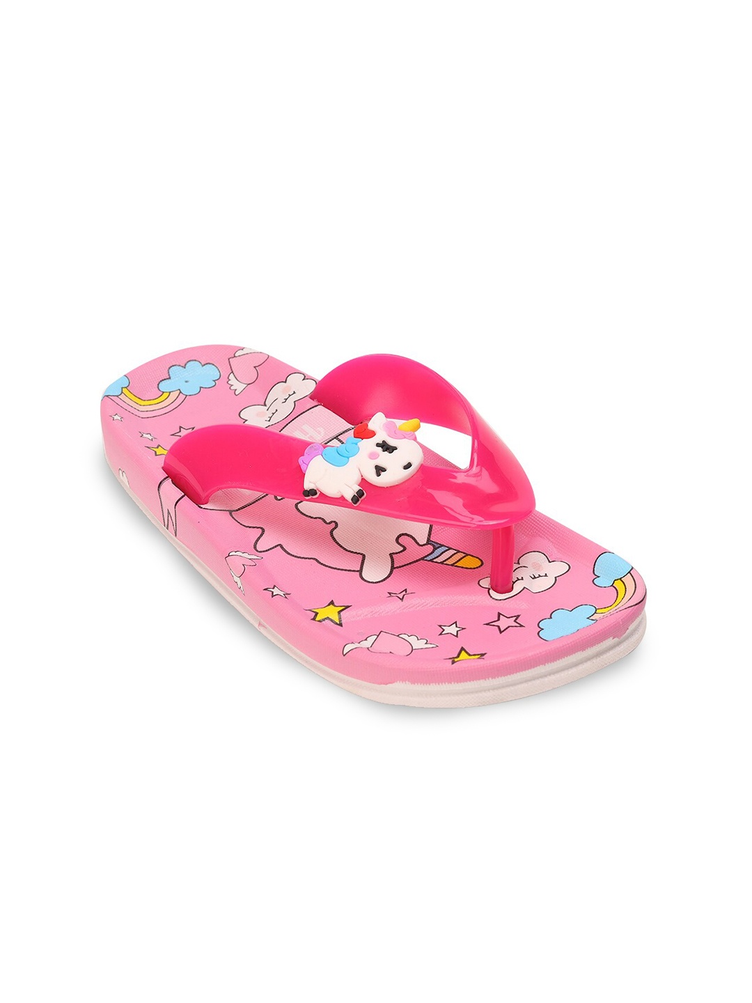 Yellow Bee Girls Pink & White Unicorn with Stars & Rainbow Printed Rubber Thong Flip-Flops
Yellow Bee Girls Pink & White Unicorn with Stars & Rainbow Printed Rubber Thong Flip-Flops