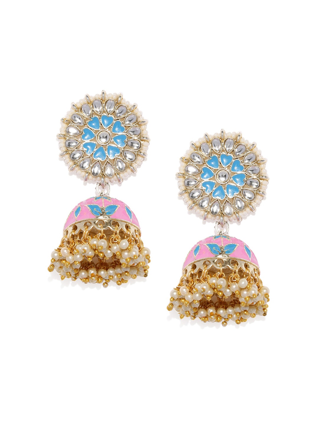 ASMITTA JEWELLERY Multicoloured Contemporary Meenakari Kundan Dome Shaped Jhumkas, Multi
ASMITTA JEWELLERY Multicoloured Contemporary Meenakari Kundan Dome Shaped Jhumkas, Multi