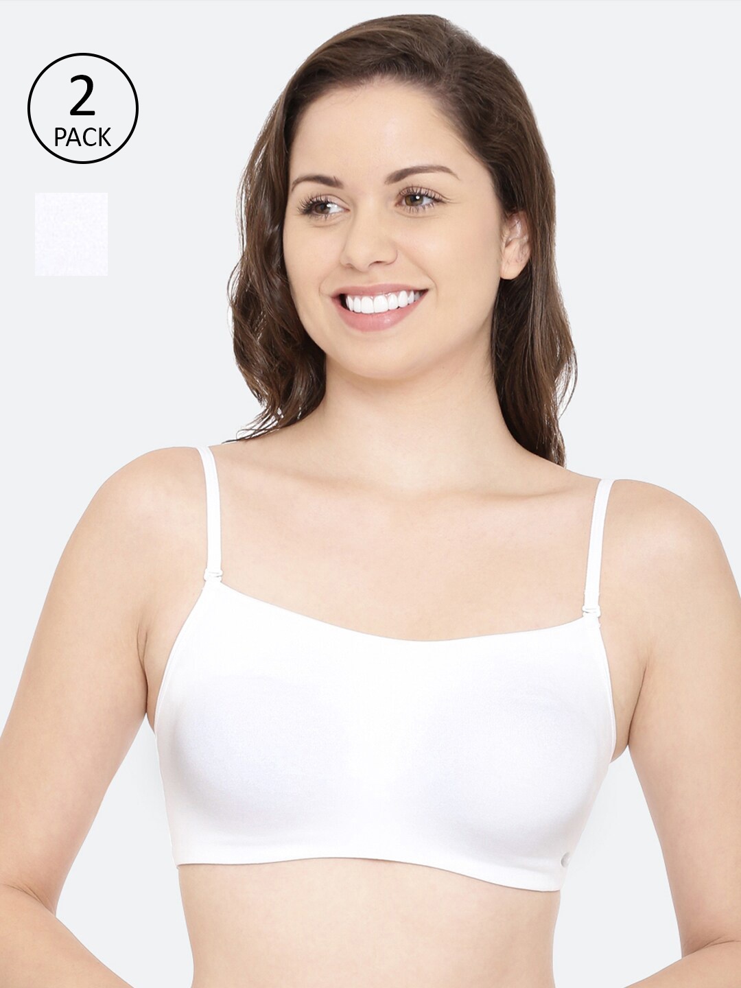 Enamor Women White Pack of 2 Cami Cotton Bra Non-Padded Non Wired With Detachable Straps
Enamor Women White Pack of 2 Cami Cotton Bra Non-Padded Non Wired With Detachable Straps