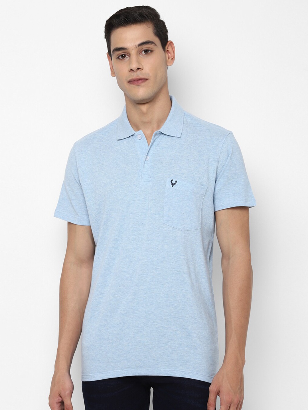 Allen Solly Men Blue Polo Collar T-shirt