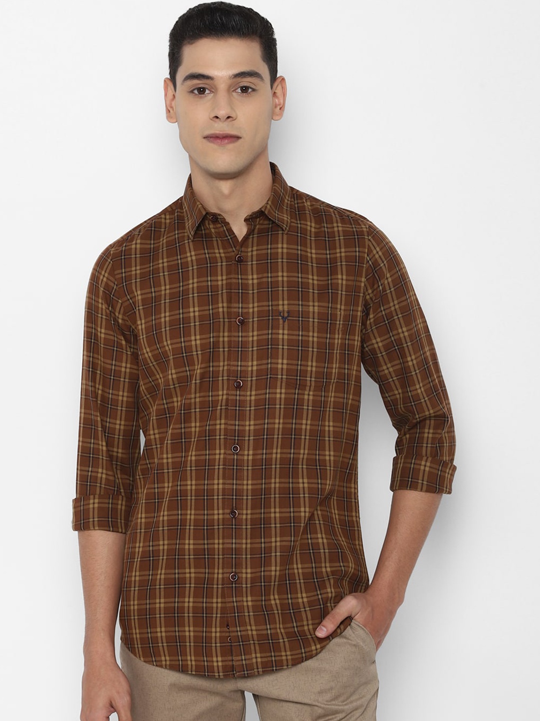 Allen Solly Men Brown Slim Fit Tartan Checks Opaque Pure Cotton Casual Shirt
Allen Solly Men Brown Slim Fit Tartan Checks Opaque Pure Cotton Casual Shirt
