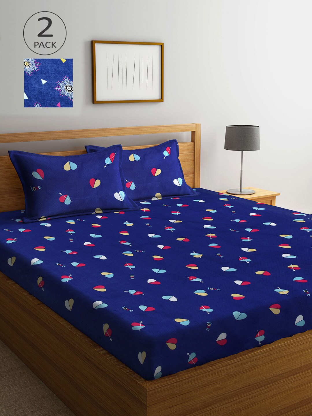 Arrabi Set Of 2 Blue & Pink Ethnic Motifs 300 TC 2 King Bedsheet with 4 Pillow Covers
Arrabi Set Of 2 Blue & Pink Ethnic Motifs 300 TC 2 King Bedsheet with 4 Pillow Covers