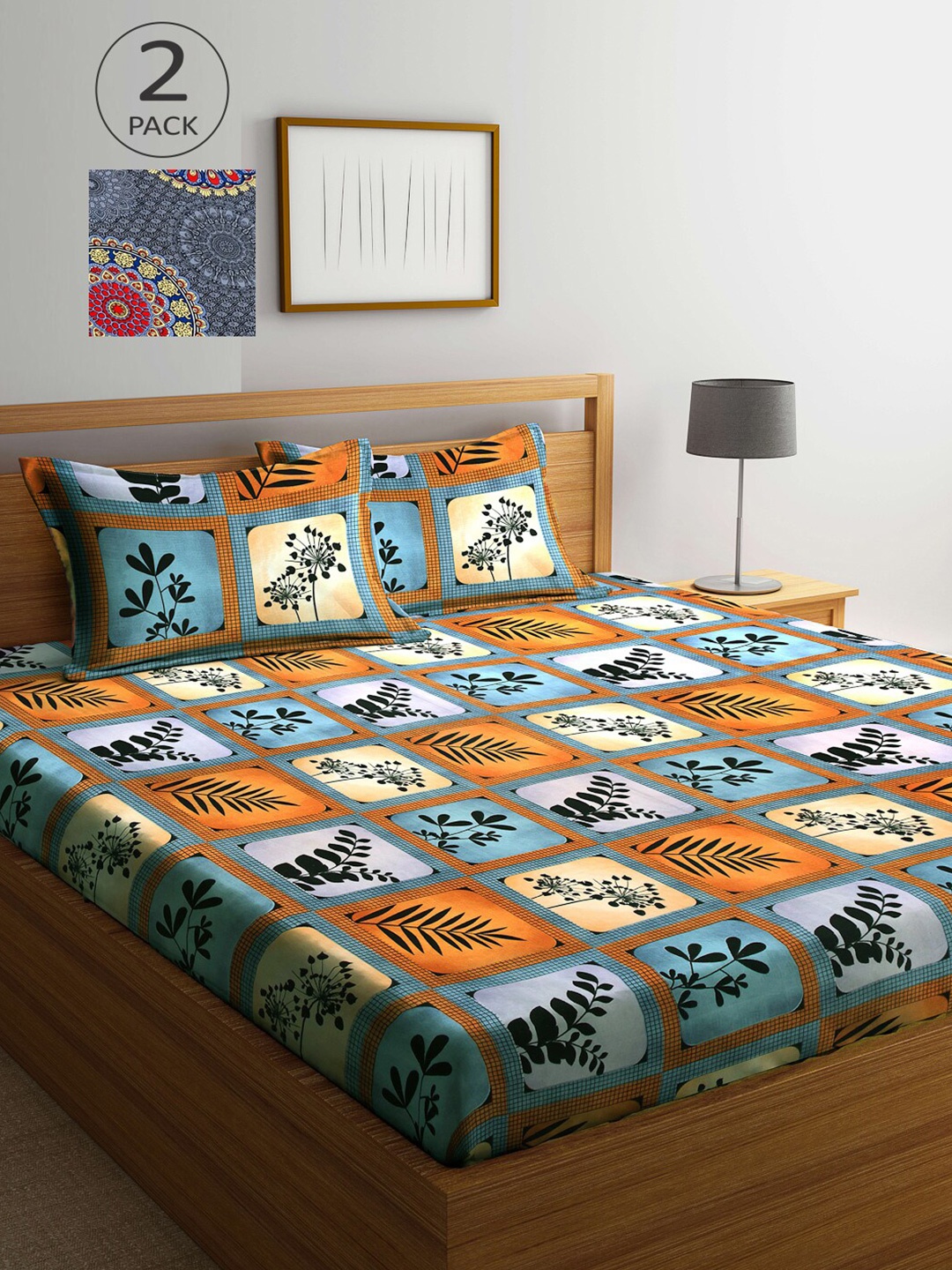 Arrabi Set Of 2 Blue & Grey Ethnic Motifs 300 TC 2 King Bedsheet with 4 Pillow Covers
Arrabi Set Of 2 Blue & Grey Ethnic Motifs 300 TC 2 King Bedsheet with 4 Pillow Covers