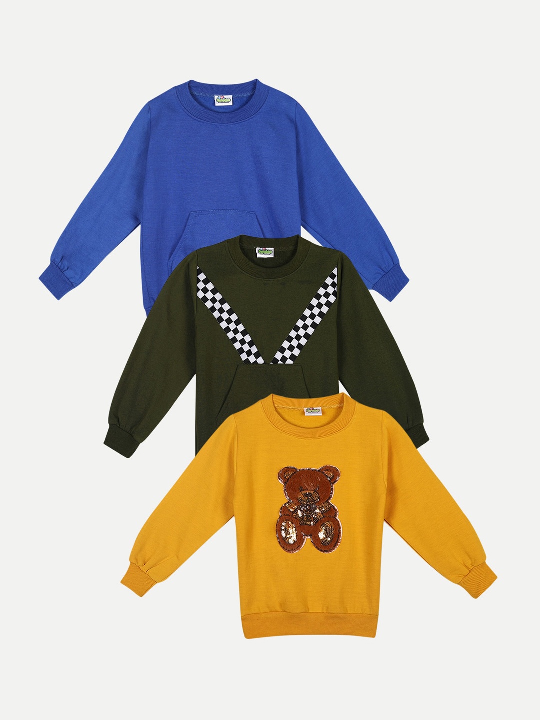 Cutiekins Kids Pack of 3 Sweatshirts, Blue