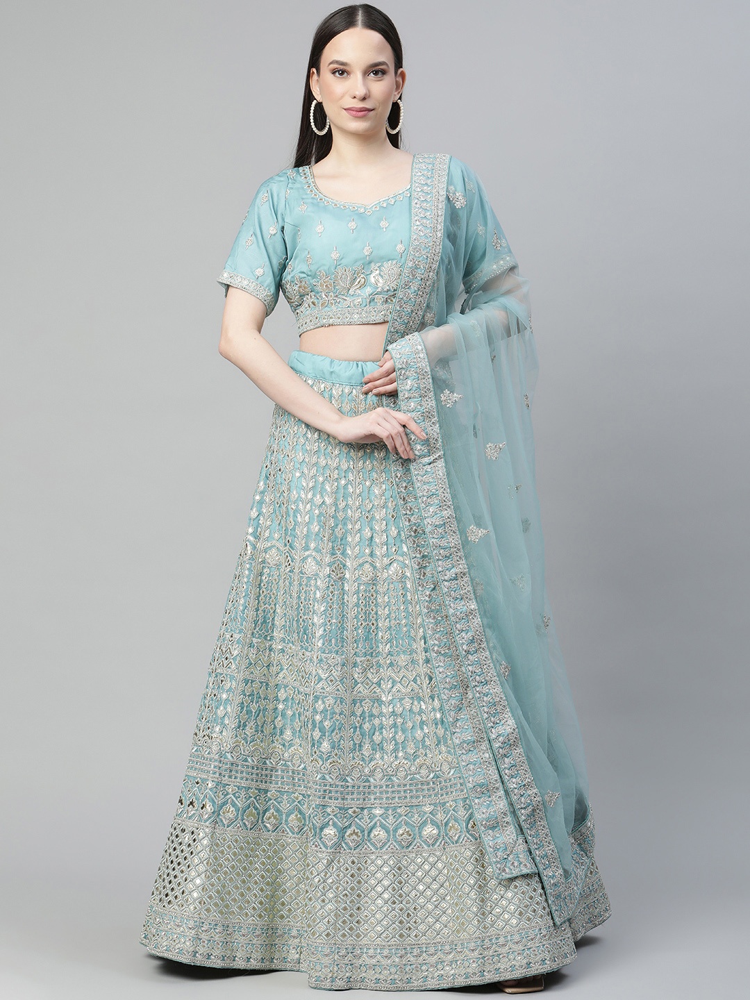 Readiprint Fashions Blue Embroidered Semi-Stitched Lehenga & Unstitched Blouse With Dupatta
Readiprint Fashions Blue Embroidered Semi-Stitched Lehenga & Unstitched Blouse With Dupatta
