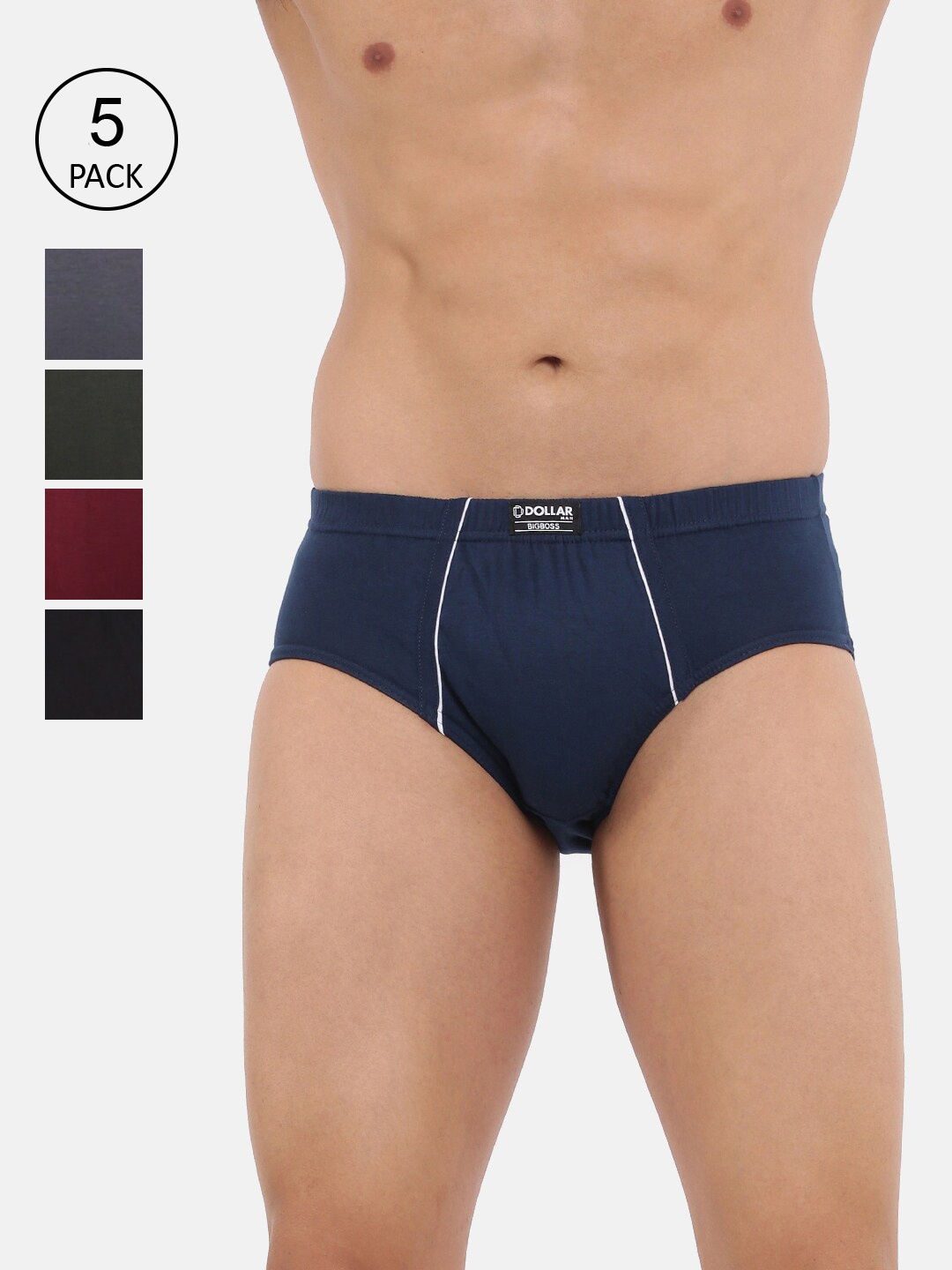 Dollar Bigboss Men Pack of 5 Anti-Microbial Super Combed Cotton Basic Briefs MBBR-03-PO5, Assorted
Dollar Bigboss Men Pack of 5 Anti-Microbial Super Combed Cotton Basic Briefs MBBR-03-PO5, Assorted