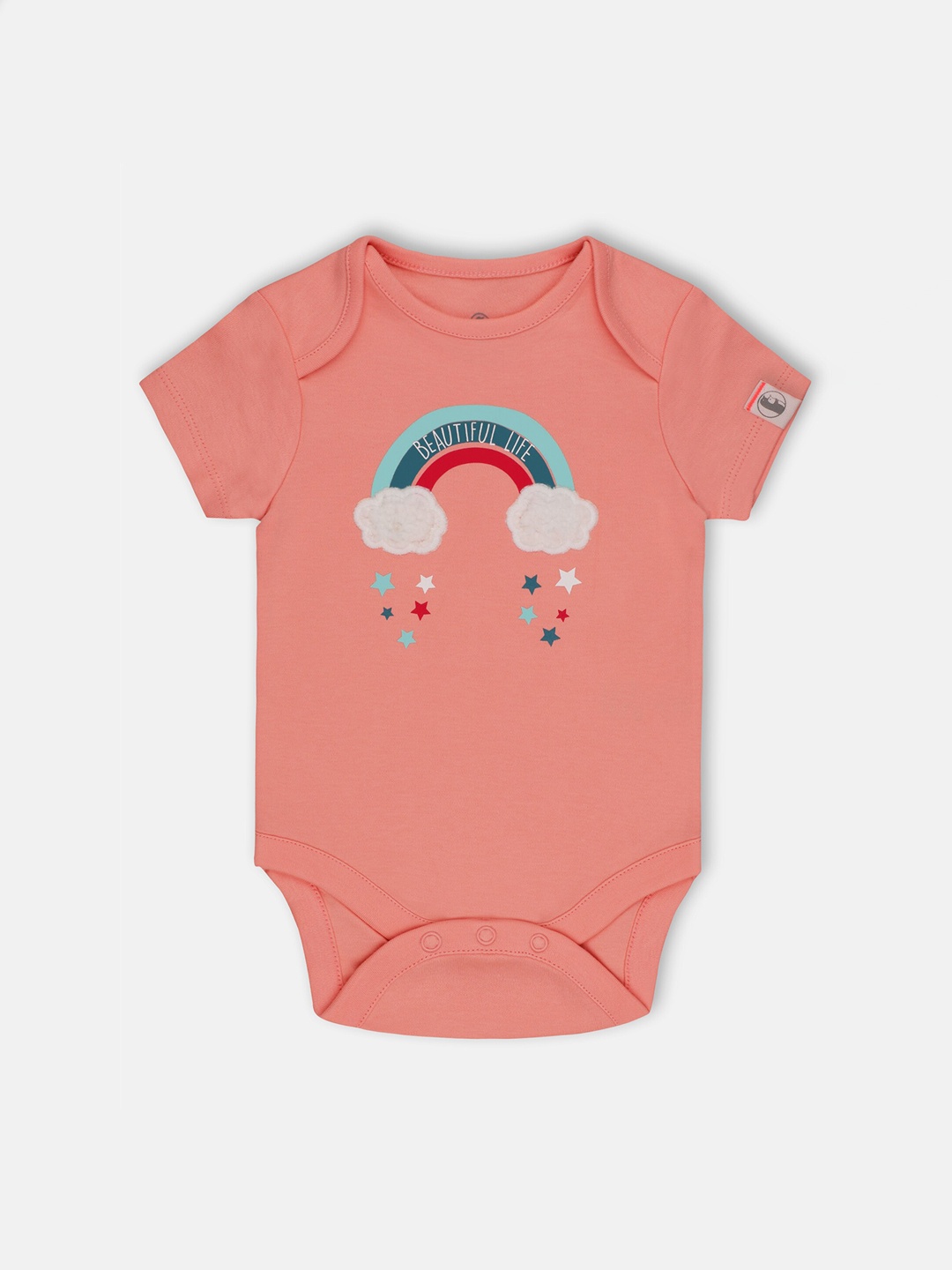 Babysafe Infant Kids Pink Colored Printed Cotton Bodysuit