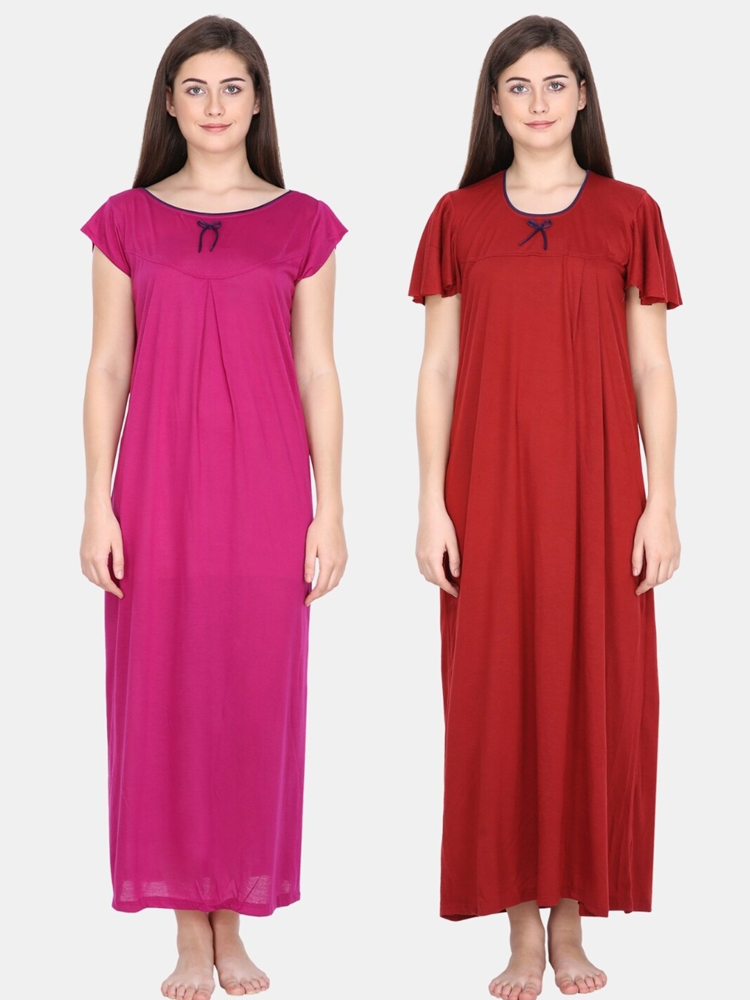 Klamotten Pack of 2 Maxi Nightdress, Magenta