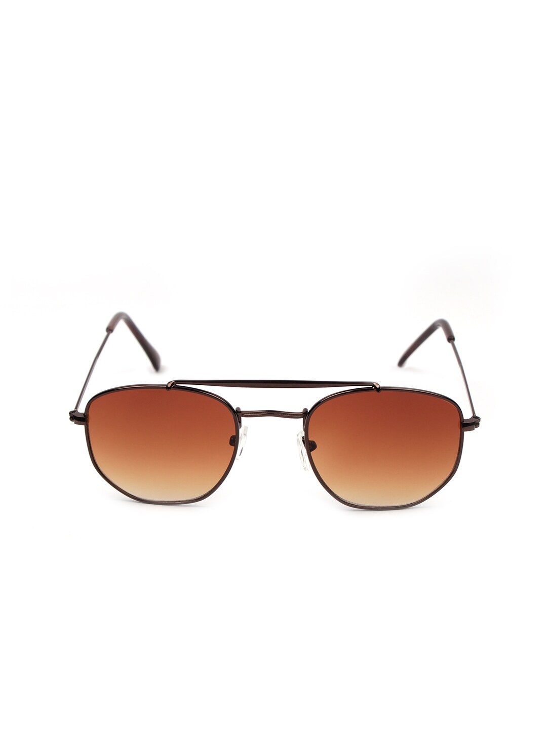 FUZOKU Unisex Brown Lens & Brown Square Sunglasses