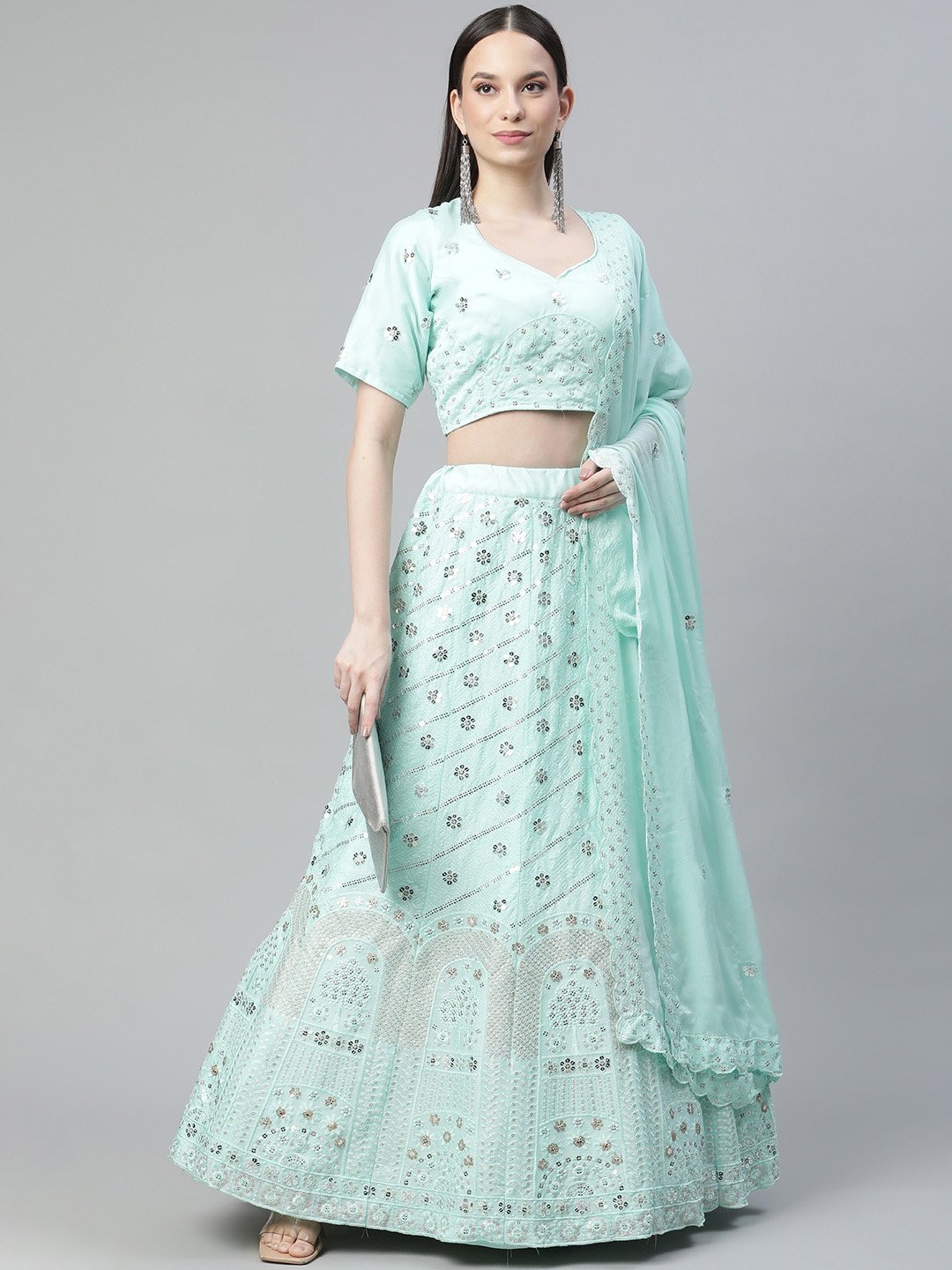 Readiprint Fashions Blue Embroidered Sequinned Semi-Stitched Lehenga & Unstitched Blouse With Dupatta
Readiprint Fashions Blue Embroidered Sequinned Semi-Stitched Lehenga & Unstitched Blouse With Dupatta