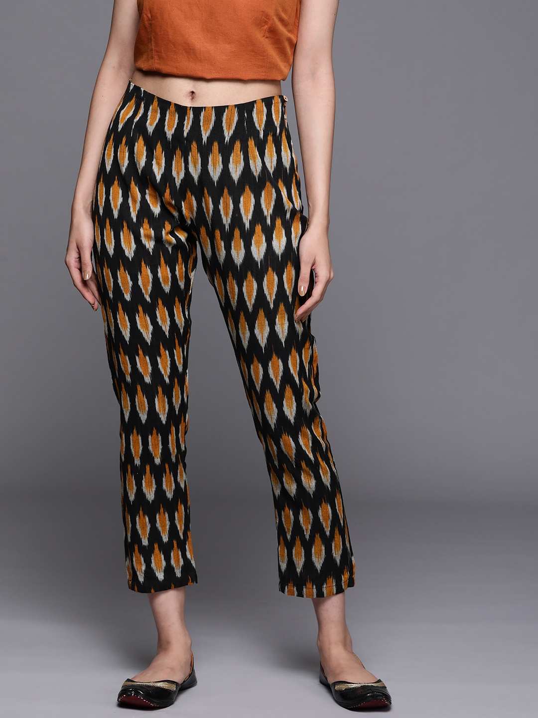 PINKSKY Women Black Smart Slim Fit Trousers