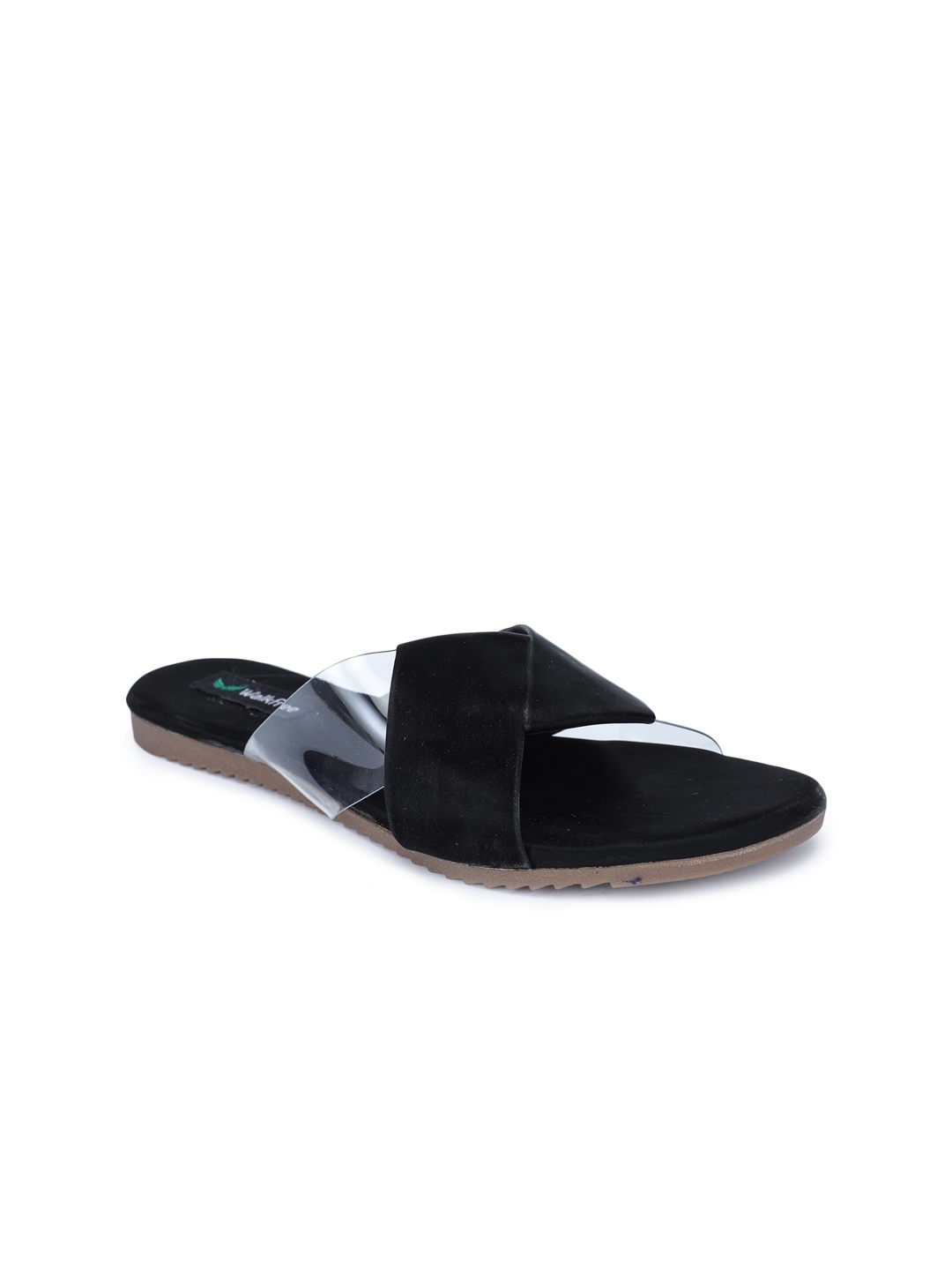 Walkfree Women Black & Transparent Open Toe Flats