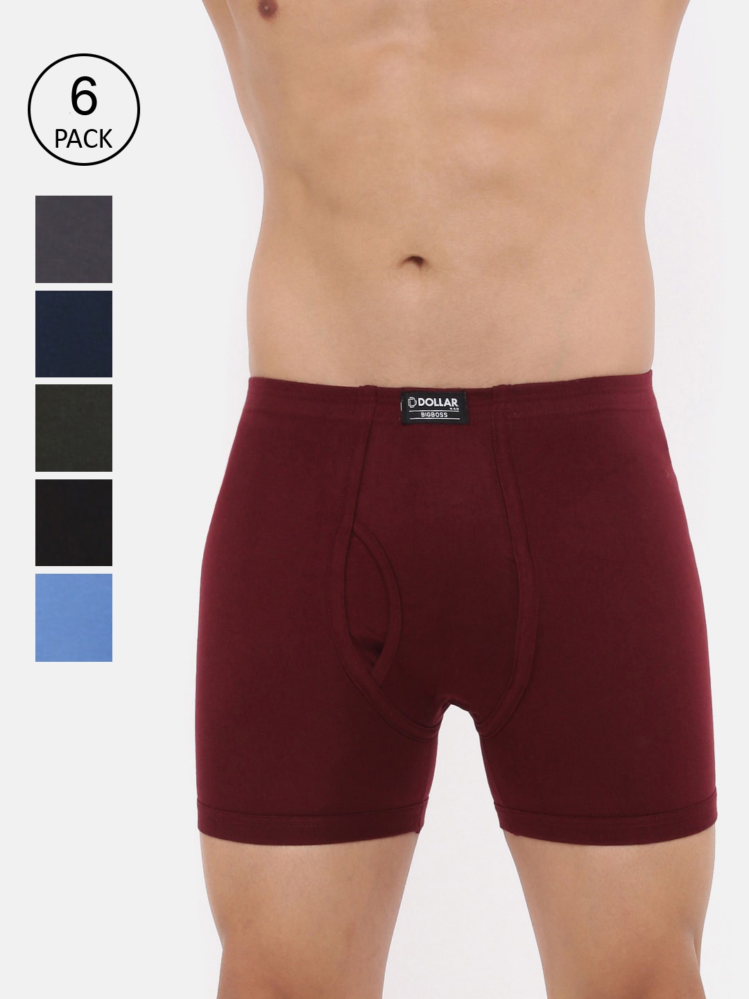 Dollar Bigboss Men Pack of 6 Combed Cotton Plush-Backed Waistband Trunk MBTR-02-BOXER-PO6, Assorted
Dollar Bigboss Men Pack of 6 Combed Cotton Plush-Backed Waistband Trunk MBTR-02-BOXER-PO6, Assorted