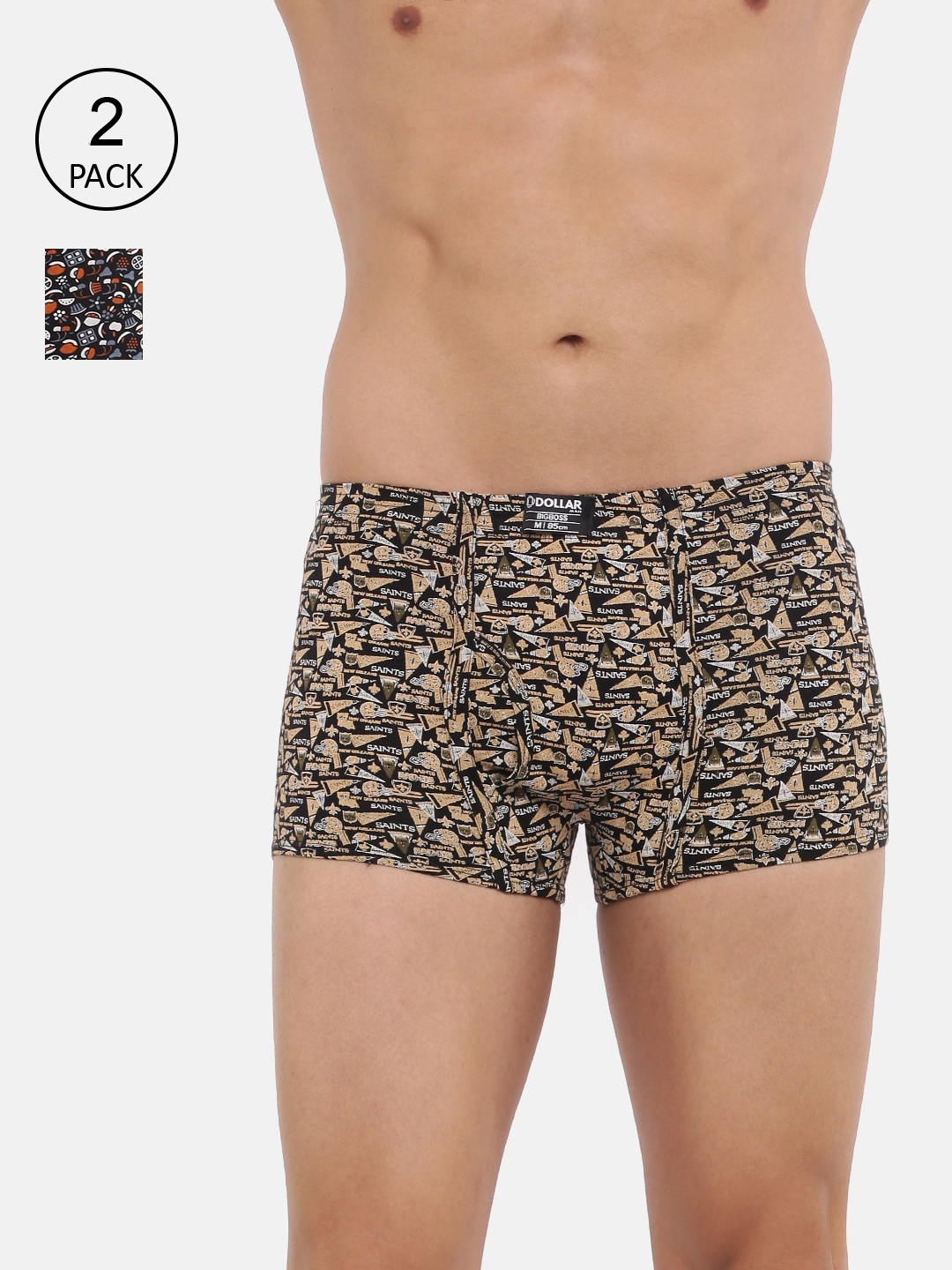 Dollar Bigboss Men's Printed Pack of 2 Soft Combed Cotton Trunk MBTR-09-CRAZYMINI-PO2-CO3, Assorted
Dollar Bigboss Men's Printed Pack of 2 Soft Combed Cotton Trunk MBTR-09-CRAZYMINI-PO2-CO3, Assorted