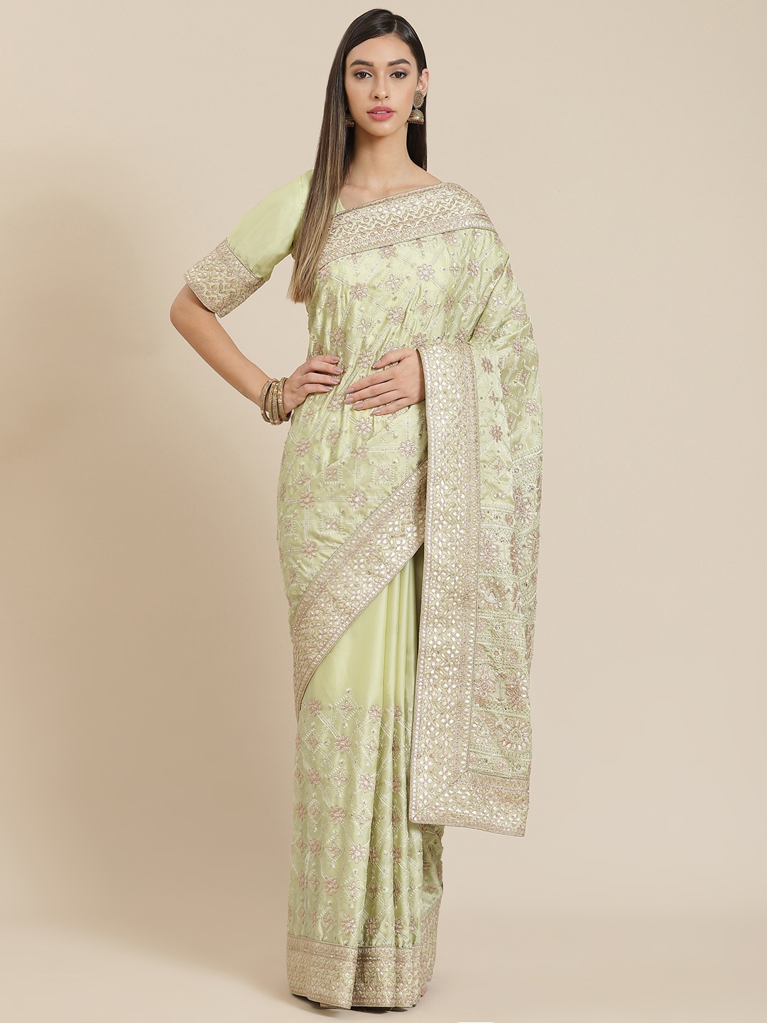 Readiprint Fashions Lime Green Ethnic Motifs Embroidered Gotta Patti Georgette Saree
Readiprint Fashions Lime Green Ethnic Motifs Embroidered Gotta Patti Georgette Saree