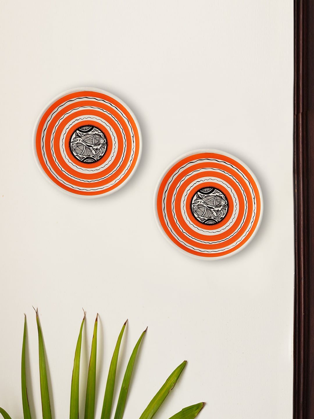 ExclusiveLane Set of 2 Terracotta Madhubani Wall Plates Handmade Wall Decor, Orange
ExclusiveLane Set of 2 Terracotta Madhubani Wall Plates Handmade Wall Decor, Orange