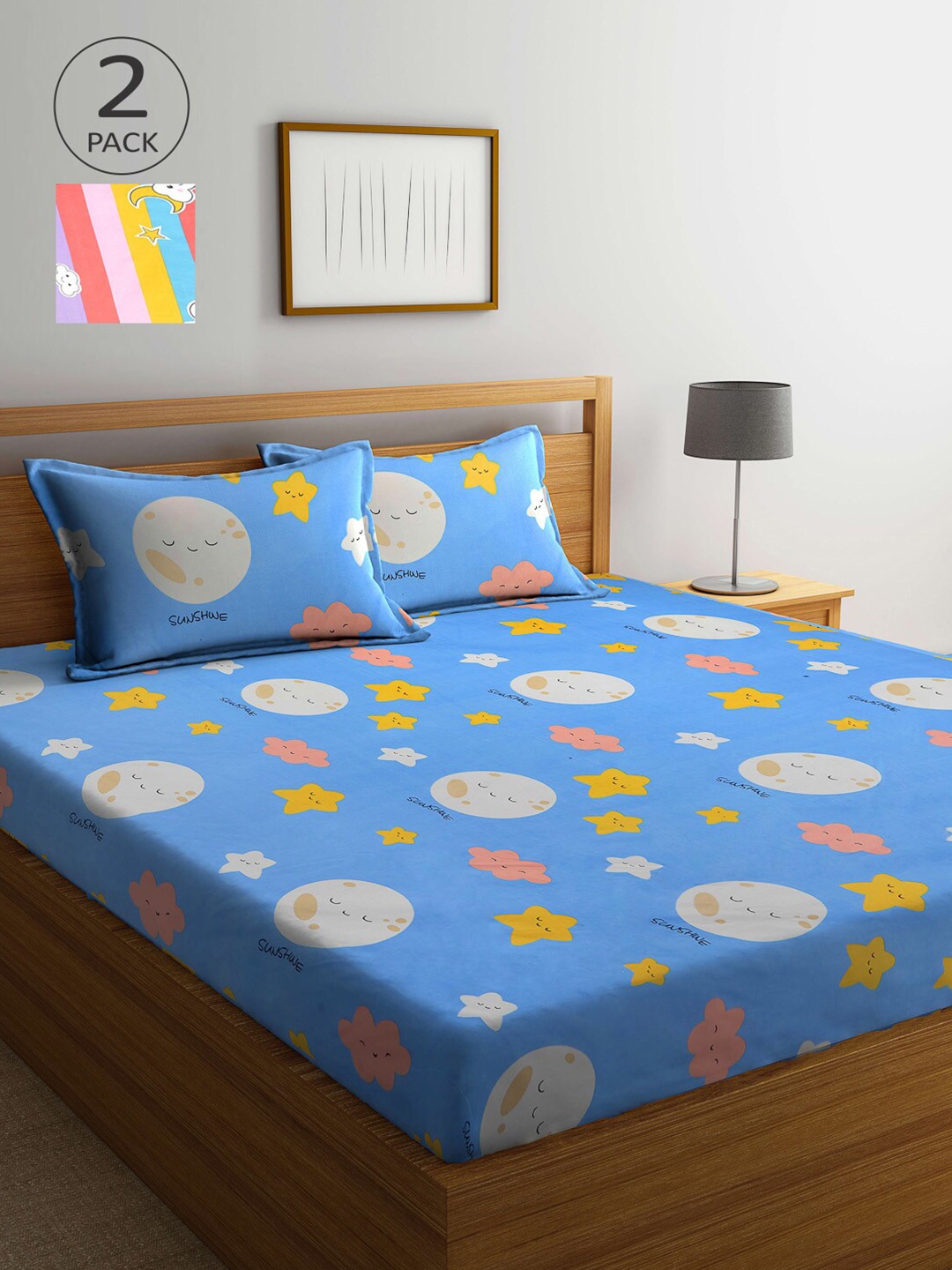 Arrabi Multicoloured Cartoon Characters 300 TC 2 King Bedsheet with 4 Pillow Covers, Multi
Arrabi Multicoloured Cartoon Characters 300 TC 2 King Bedsheet with 4 Pillow Covers, Multi
