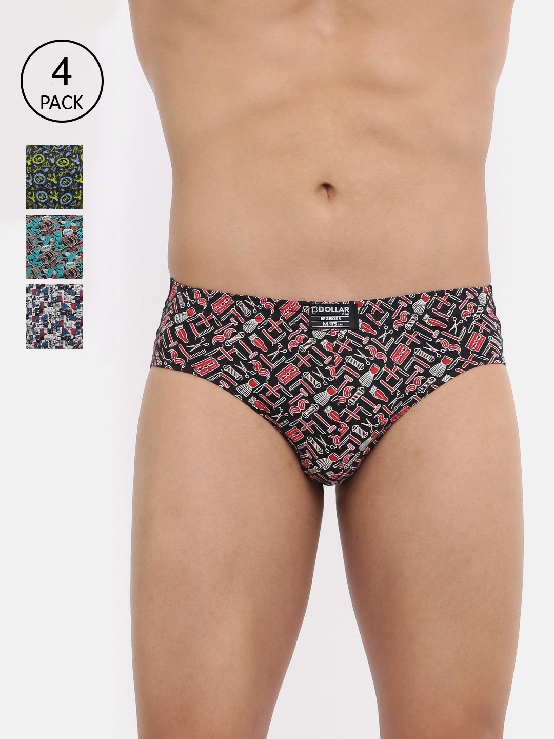 Dollar Bigboss Men's Printed Pack of 4 Soft Combed Cotton Brief MBBR-09-CRAZYBRF-PO4, Assorted
Dollar Bigboss Men's Printed Pack of 4 Soft Combed Cotton Brief MBBR-09-CRAZYBRF-PO4, Assorted