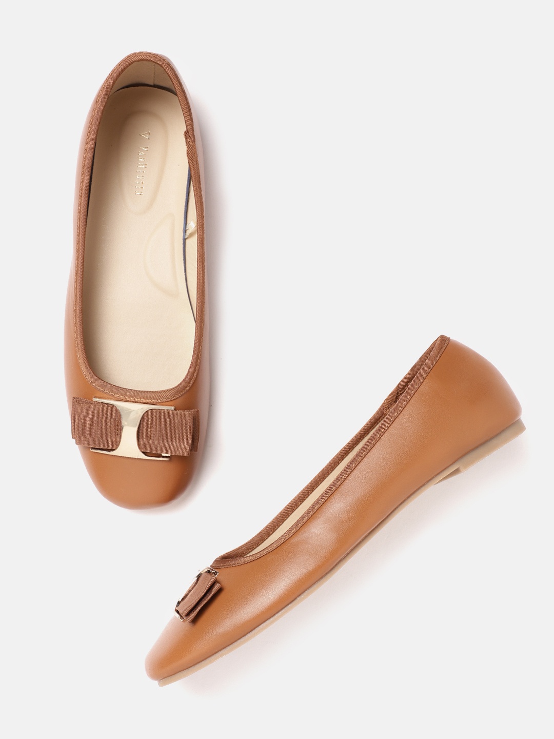 Van Heusen Woman Tan Brown Ballerinas Flats with Bows