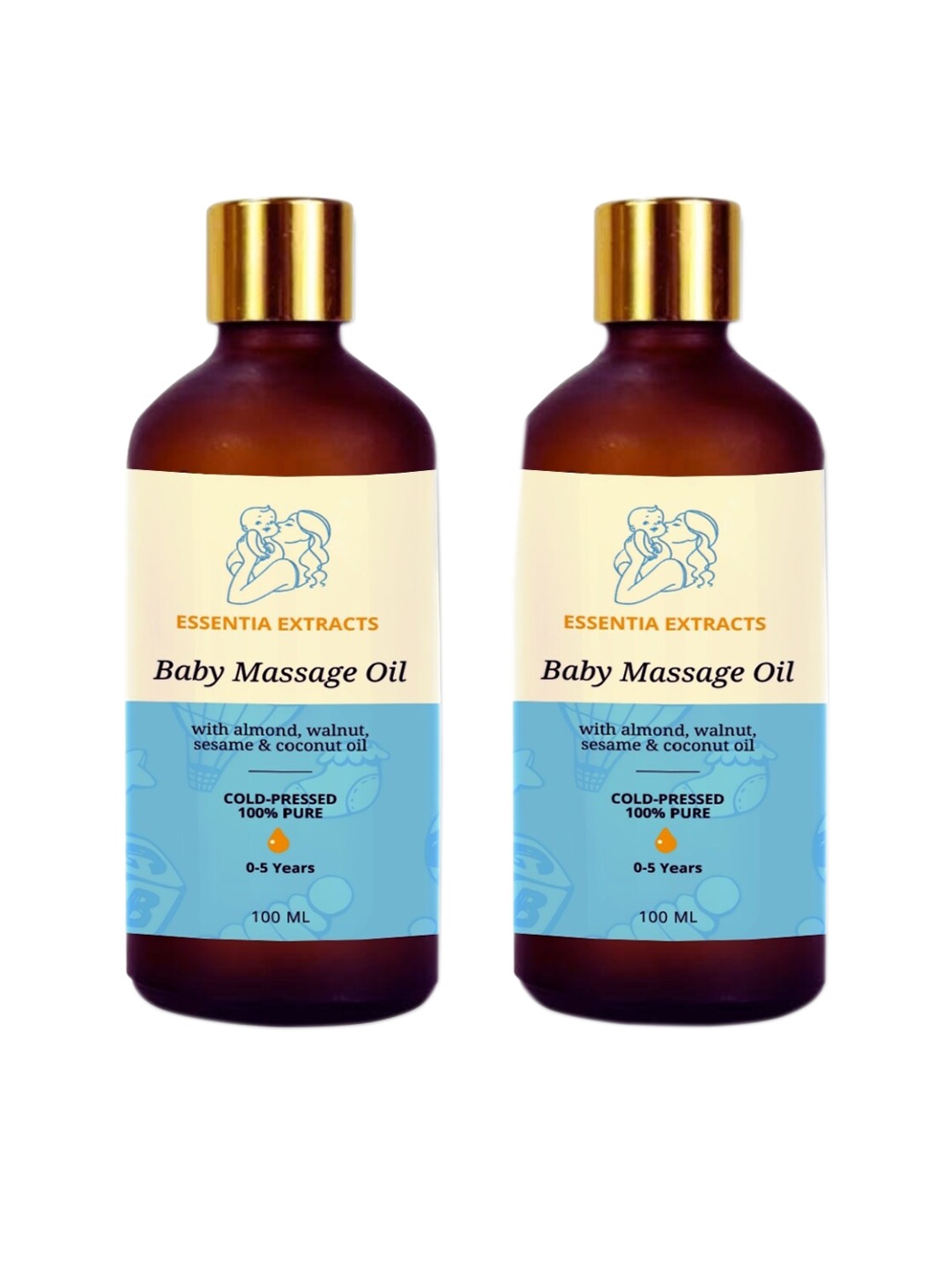 ESSENTIA EXTRACTS Unisex Combo of 2 Cold-pressed Baby Massage Oils 200ml, Transparent
ESSENTIA EXTRACTS Unisex Combo of 2 Cold-pressed Baby Massage Oils 200ml, Transparent