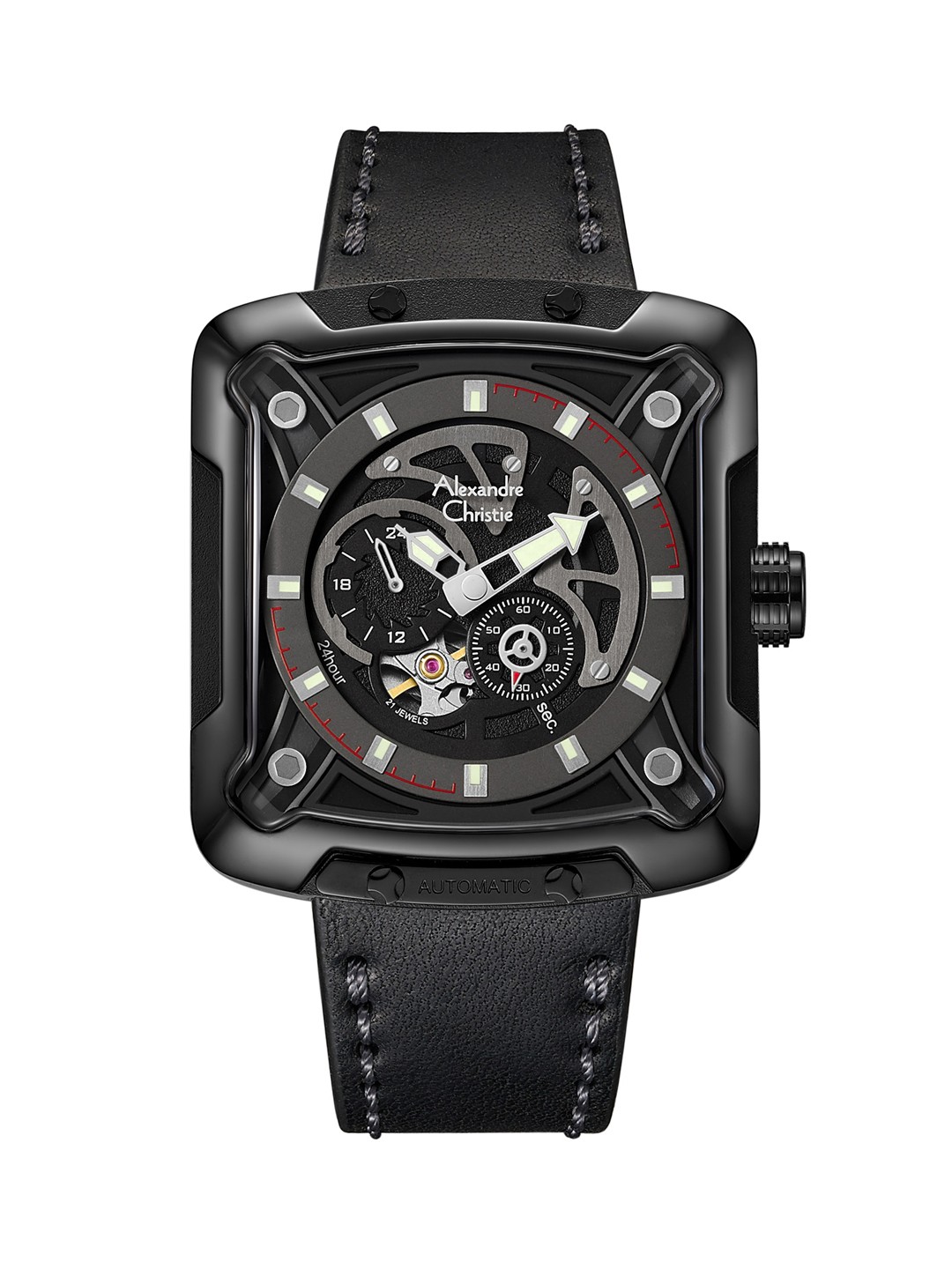 Alexandre Christie Men Black Printed Dial & Black Leather Straps Analogue Automatic Motion Powered Watch
Alexandre Christie Men Black Printed Dial & Black Leather Straps Analogue Automatic Motion Powered Watch