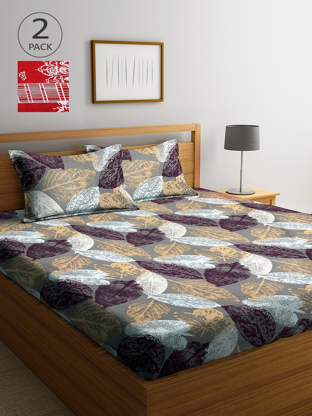 Arrabi Multicoloured Printed 300 TC Pack Of 2 King Bedsheet With Pillow Cover Set, Multi
Arrabi Multicoloured Printed 300 TC Pack Of 2 King Bedsheet With Pillow Cover Set, Multi