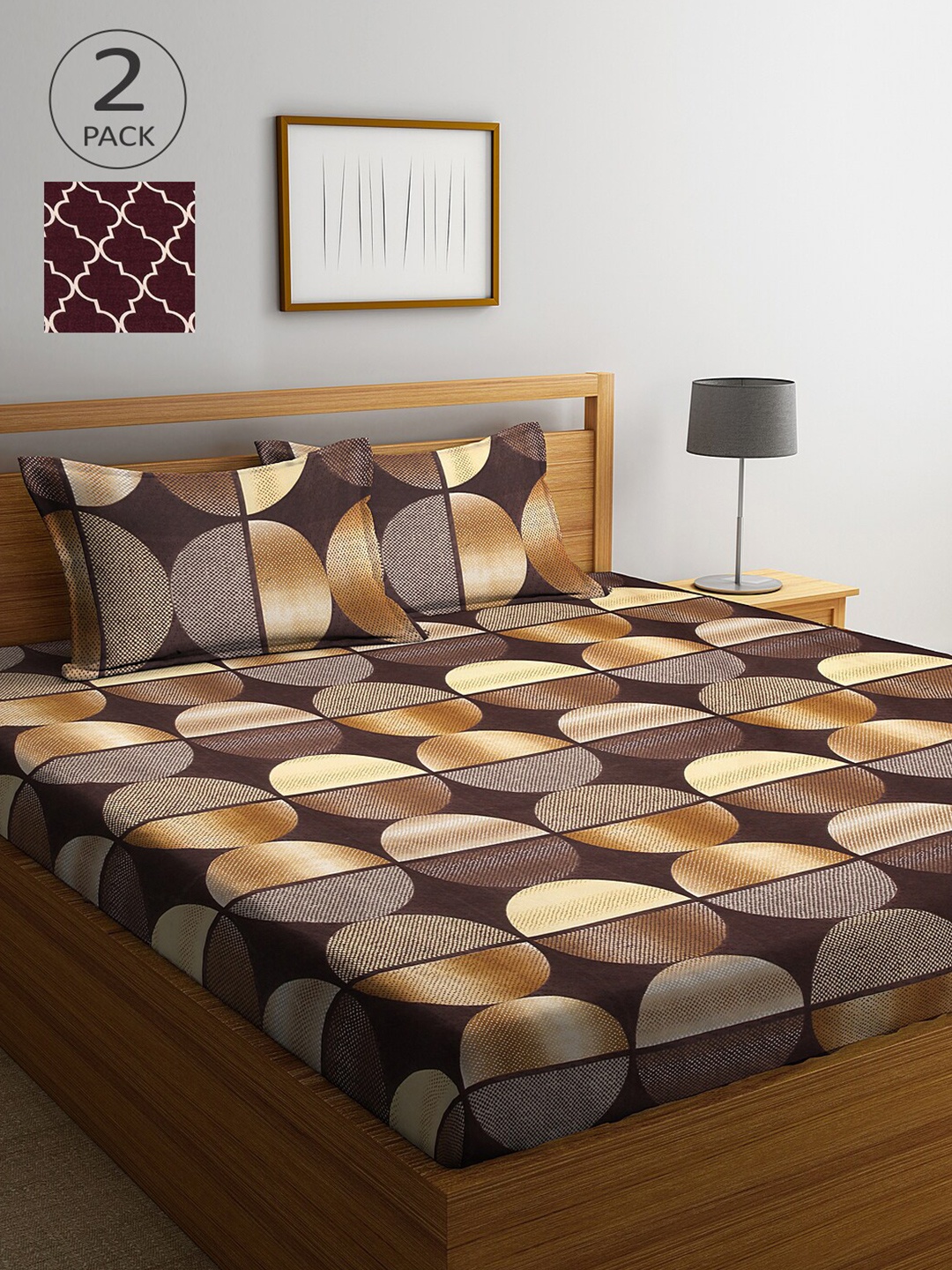 Arrabi Set of 2 300 TC Multi Printed Cotton Double Bedsheet with Pillow Covers
Arrabi Set of 2 300 TC Multi Printed Cotton Double Bedsheet with Pillow Covers