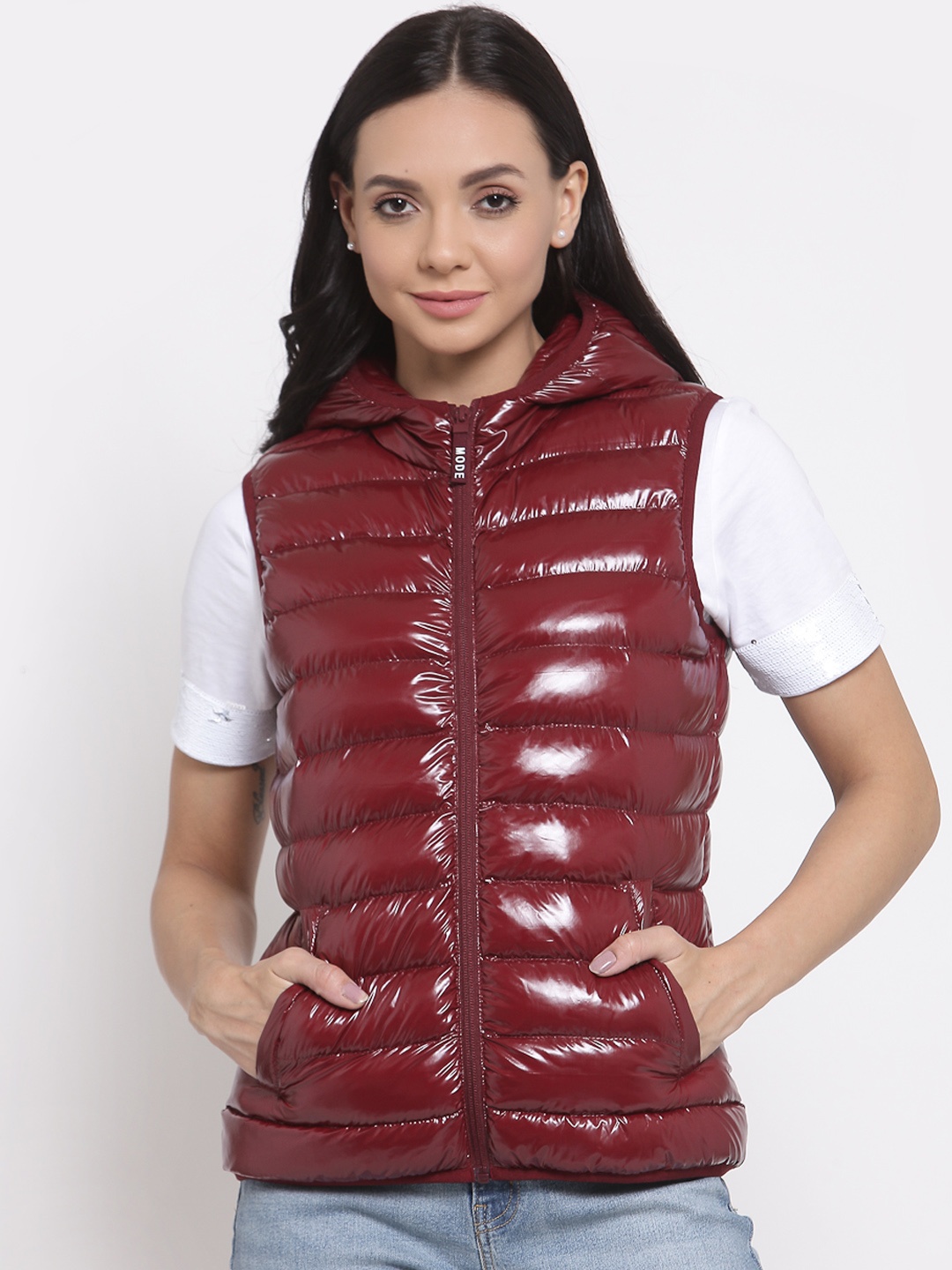 Mode by Red Tape Women Maroon Solid Puffer Jacket