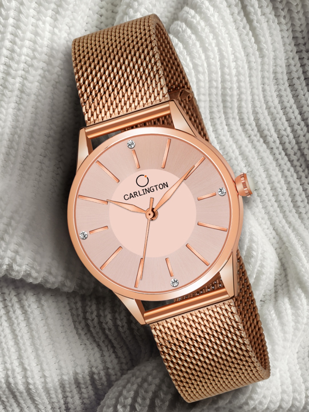 CARLINGTON Women Rose Gold-Toned Embellished Dial & Rose Gold-Toned Straps Watch CT2004
CARLINGTON Women Rose Gold-Toned Embellished Dial & Rose Gold-Toned Straps Watch CT2004