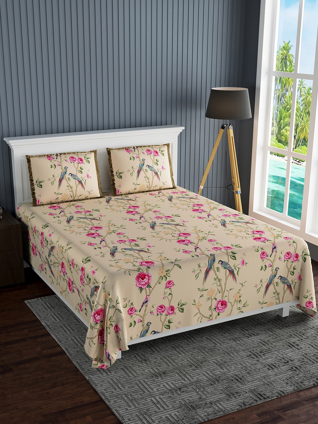 LIVING ROOTS Beige & Pink Jaipur Floral 180 TC Cotton King Bedsheet with 2 Pillow Covers
LIVING ROOTS Beige & Pink Jaipur Floral 180 TC Cotton King Bedsheet with 2 Pillow Covers
