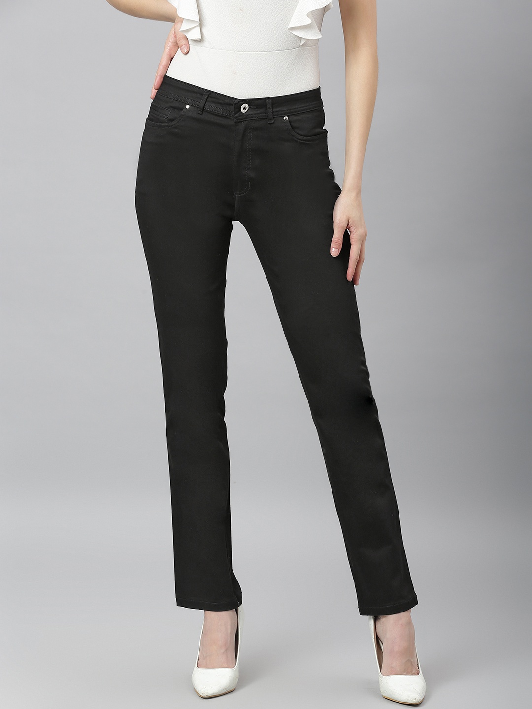 Lakshita Women Black Solid Stretchable Jeans