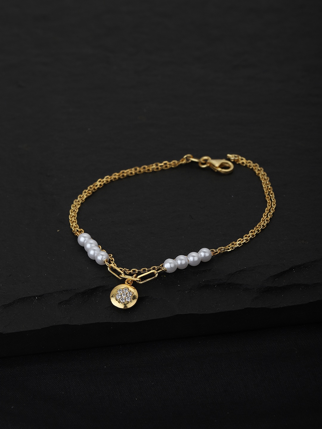 Carlton London Women White Gold-Plated Pearls Beaded Handcrafted Multistrand Bracelet
Carlton London Women White Gold-Plated Pearls Beaded Handcrafted Multistrand Bracelet