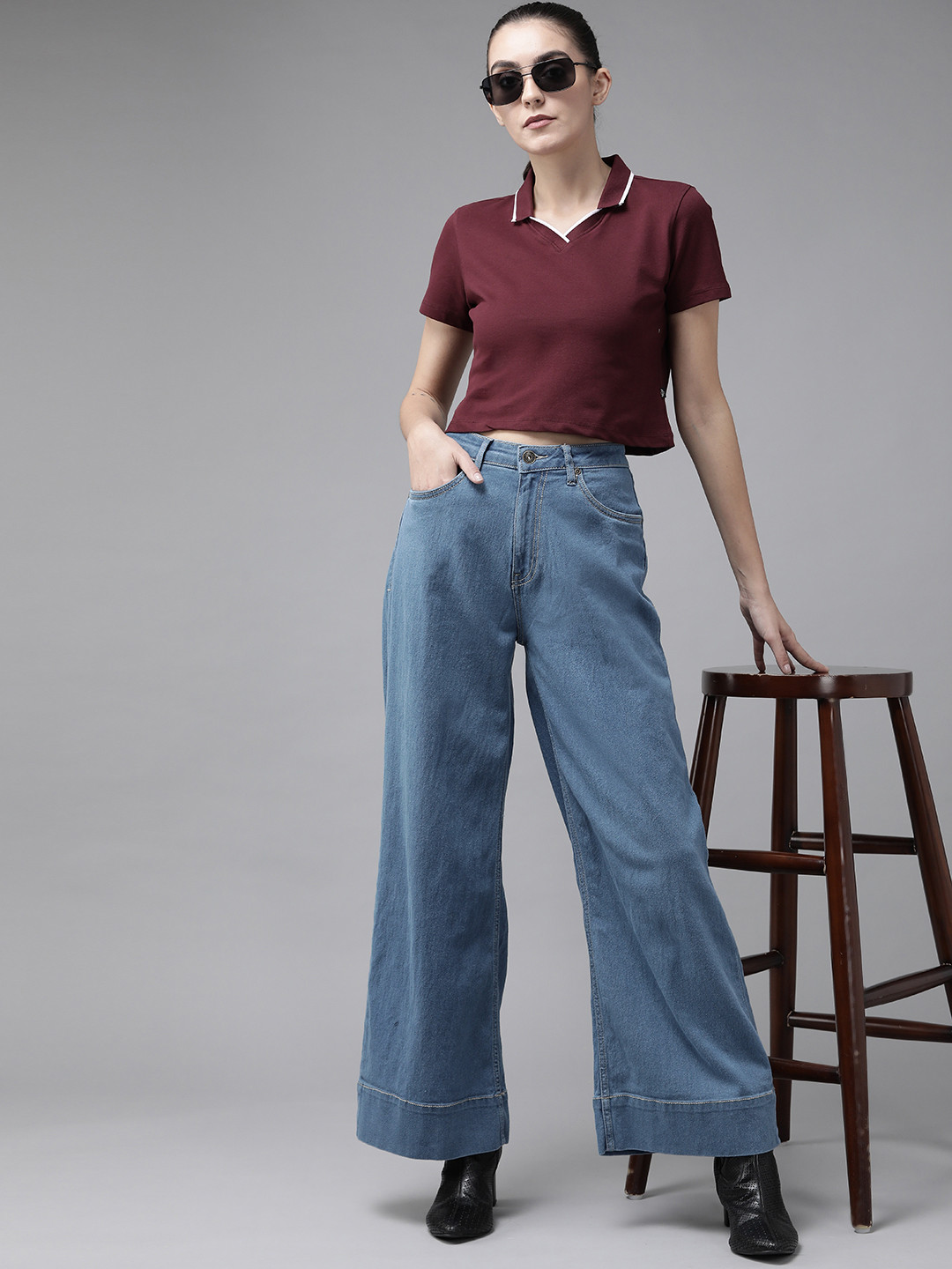 The Roadster Lifestyle Co Women Blue Wide Leg Stretchable Jeans 
The Roadster Lifestyle Co Women Blue Wide Leg Stretchable Jeans