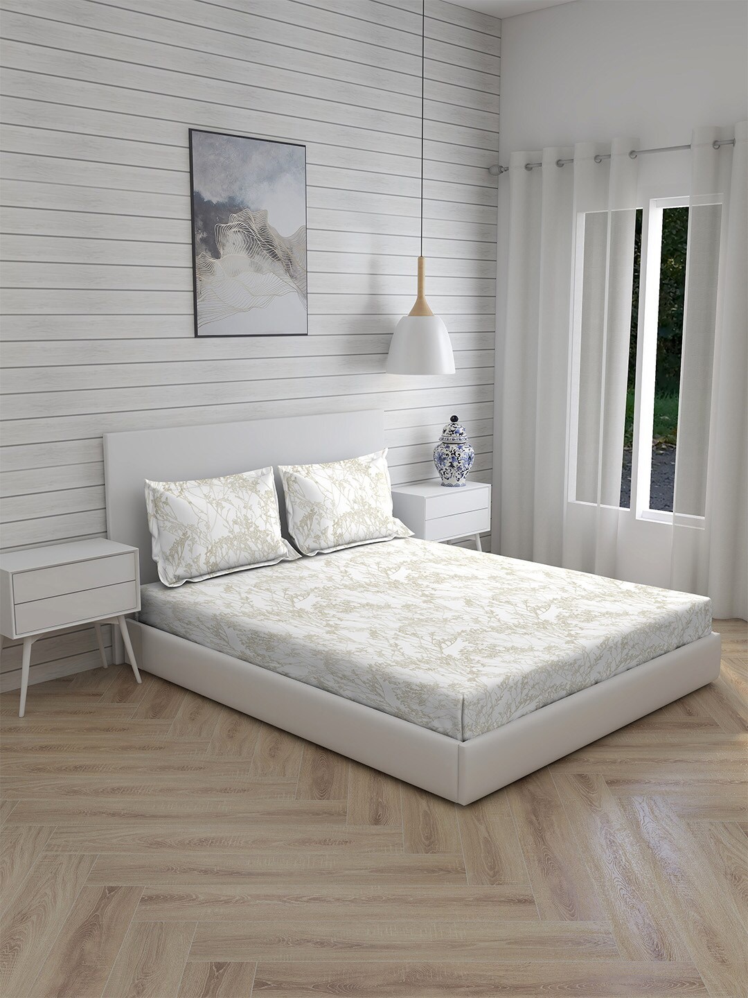 Boutique Living India Off White & Beige 300 TC Cotton King Bedsheet with 2 Pillow Covers
Boutique Living India Off White & Beige 300 TC Cotton King Bedsheet with 2 Pillow Covers