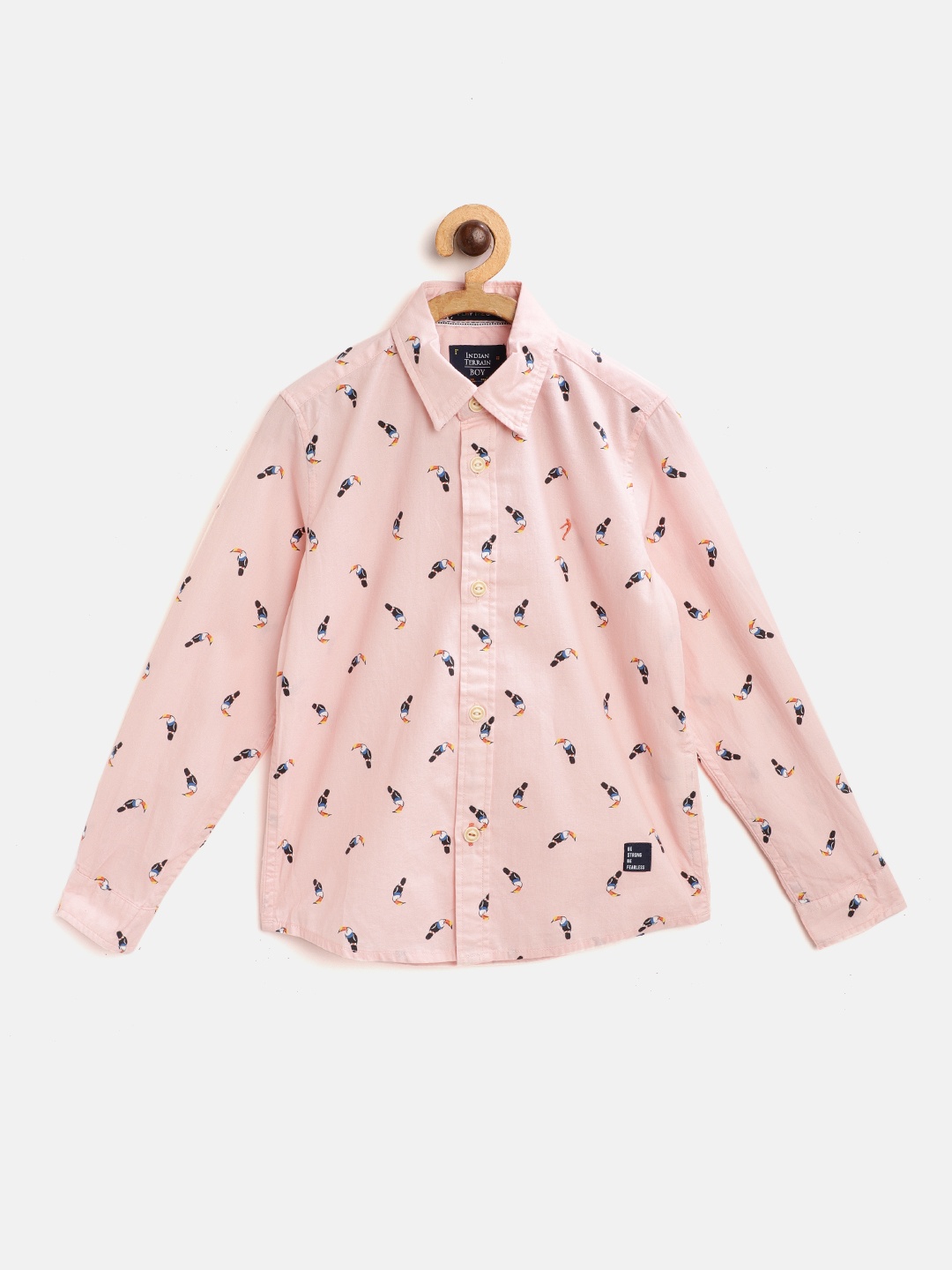 Indian Terrain Boys Peach-Coloured & Navy Blue Pure Cotton Toucan Printed Casual Shirt
Indian Terrain Boys Peach-Coloured & Navy Blue Pure Cotton Toucan Printed Casual Shirt