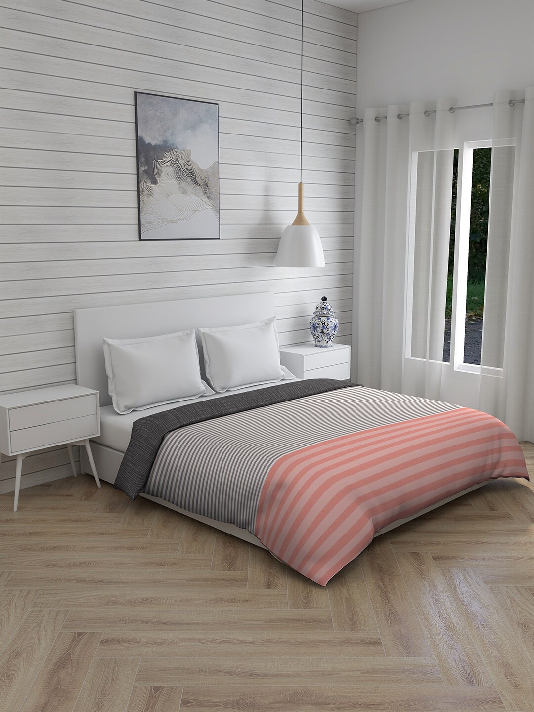 Boutique Living India Grey & Peach-Coloured Striped AC Room 120 GSM Double Bed Comforter
Boutique Living India Grey & Peach-Coloured Striped AC Room 120 GSM Double Bed Comforter