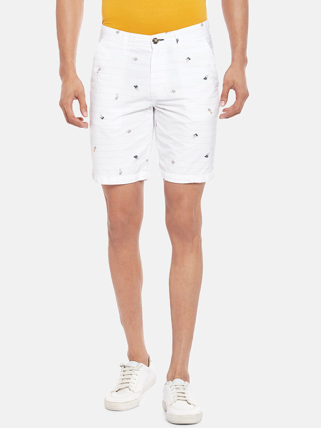 Urban Ranger by pantaloons Men White Printed Slim Fit Cotton Regular Shorts 
Urban Ranger by pantaloons Men White Printed Slim Fit Cotton Regular Shorts