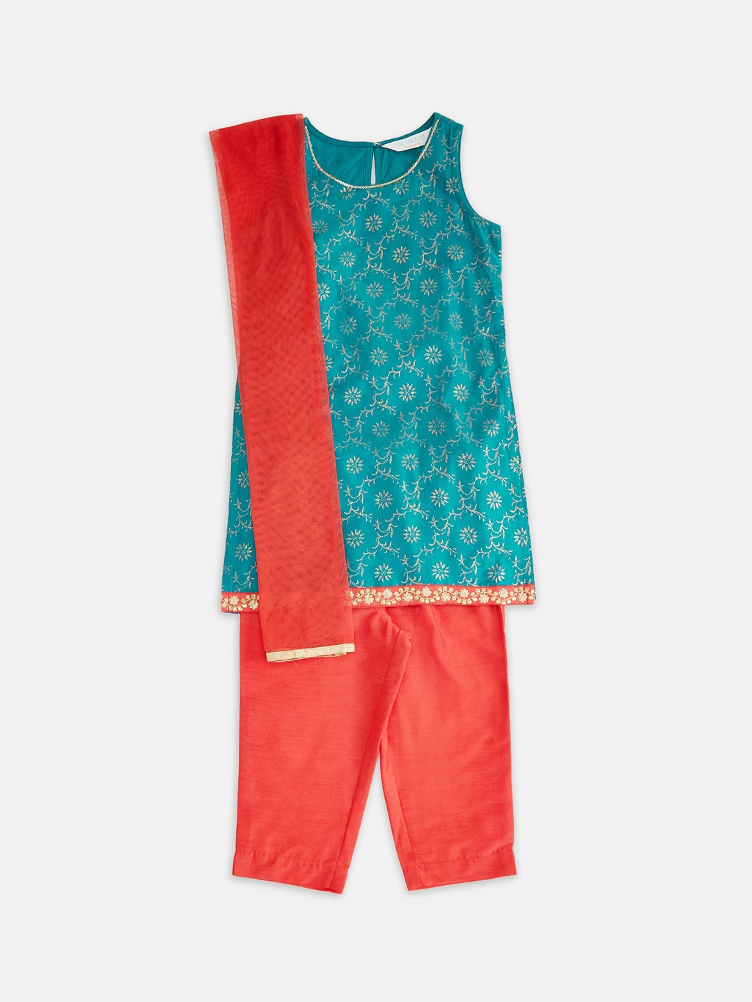 AKKRITI BY PANTALOONS Girls Turquoise & Red Blue Printed Kurta with Salwar & Dupatta, Turquoise blue
AKKRITI BY PANTALOONS Girls Turquoise & Red Blue Printed Kurta with Salwar & Dupatta, Turquoise blue