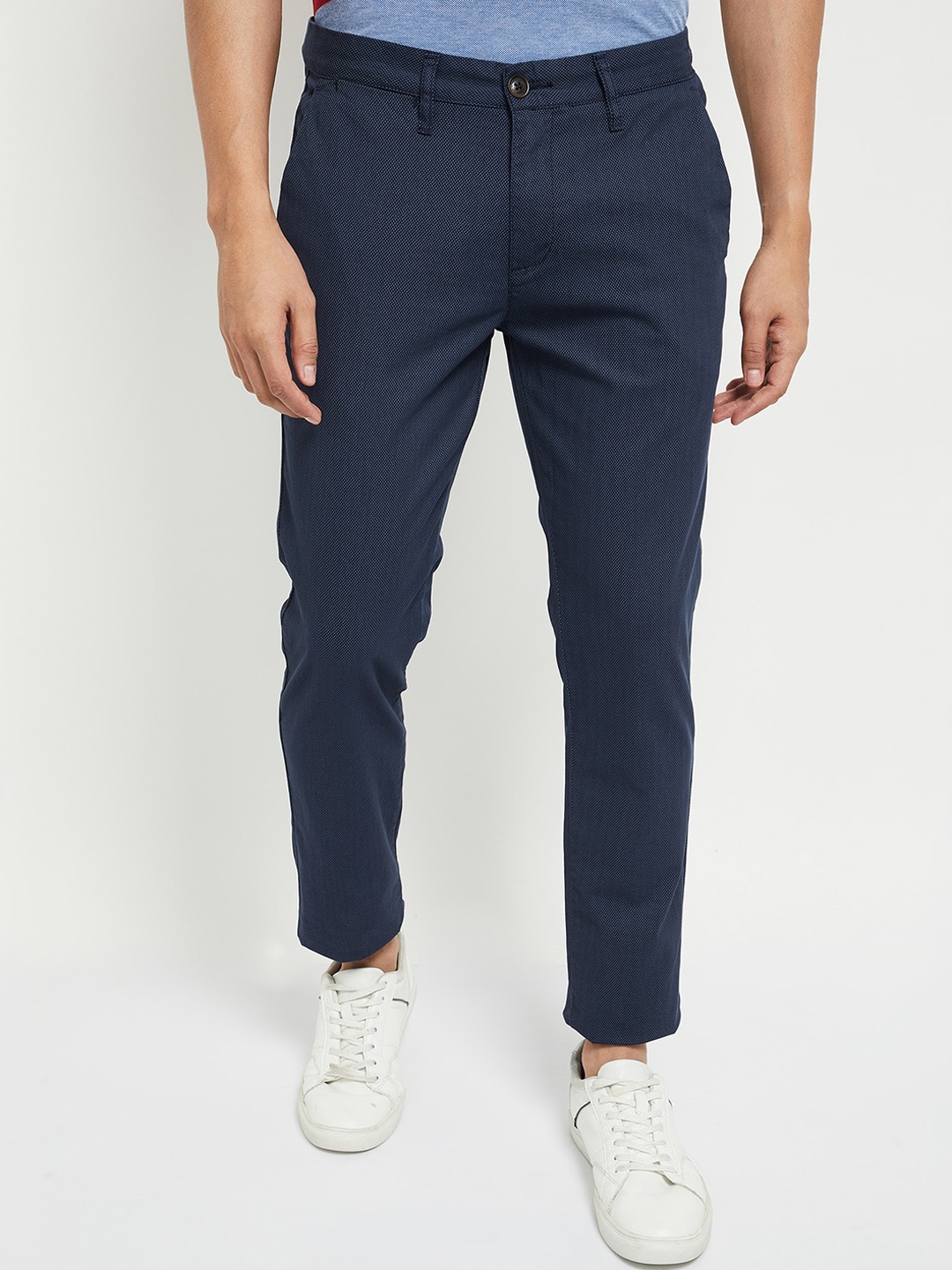 max Men Navy Blue Trousers