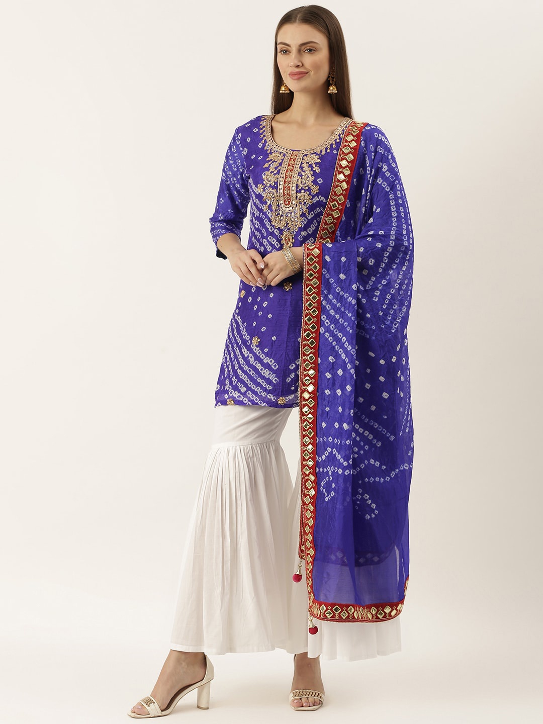 Lavanya The Label Women Blue & White Regular Pure Cotton Kurti with Sharara & Dupatta
Lavanya The Label Women Blue & White Regular Pure Cotton Kurti with Sharara & Dupatta