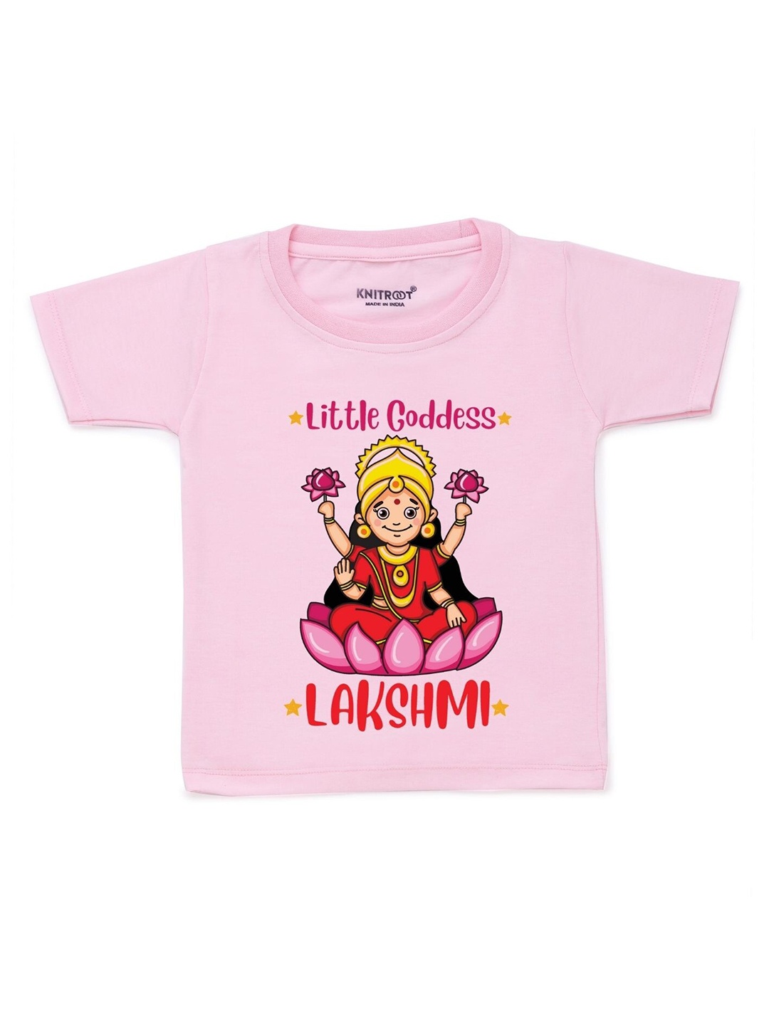 KNITROOT Kids Pink & Red Printed T-shirt