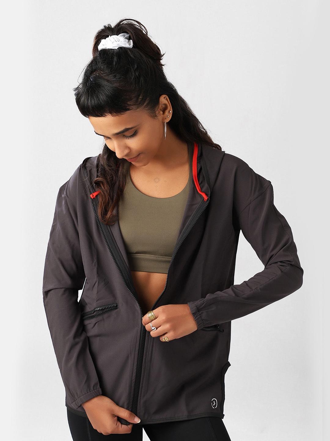 KICA Women Grey Lightweight Sweat-Wicking Jacket with a Front Zip and Sweat-Wicking Fabric
KICA Women Grey Lightweight Sweat-Wicking Jacket with a Front Zip and Sweat-Wicking Fabric