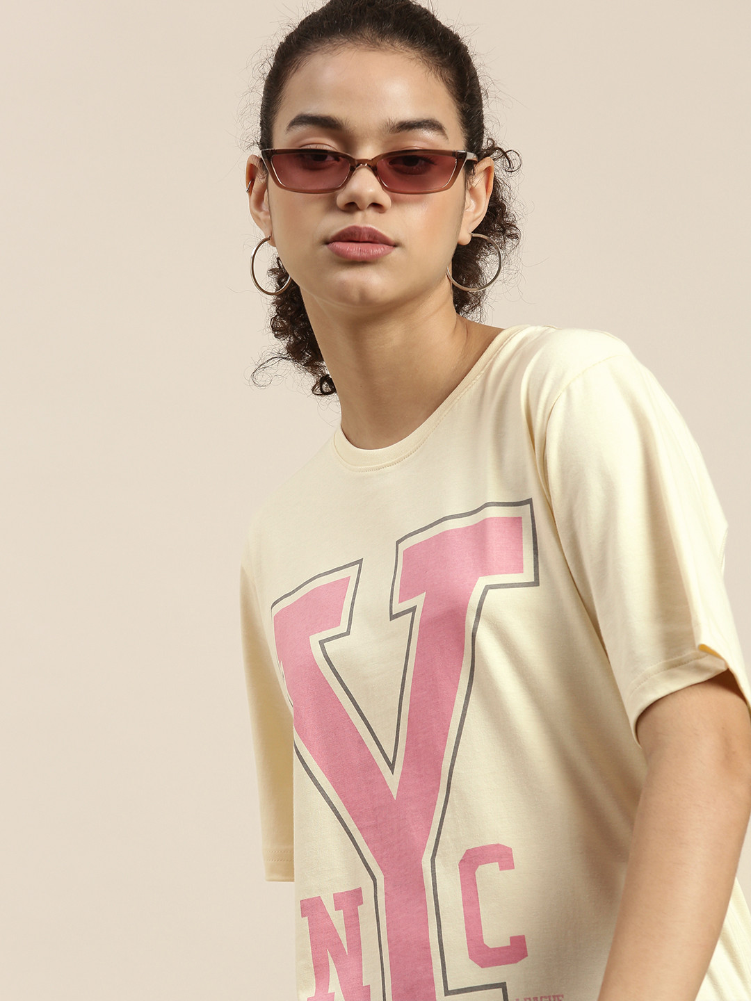 DILLINGER Women Cream-Coloured Typography Printed Loose T-shirt
DILLINGER Women Cream-Coloured Typography Printed Loose T-shirt