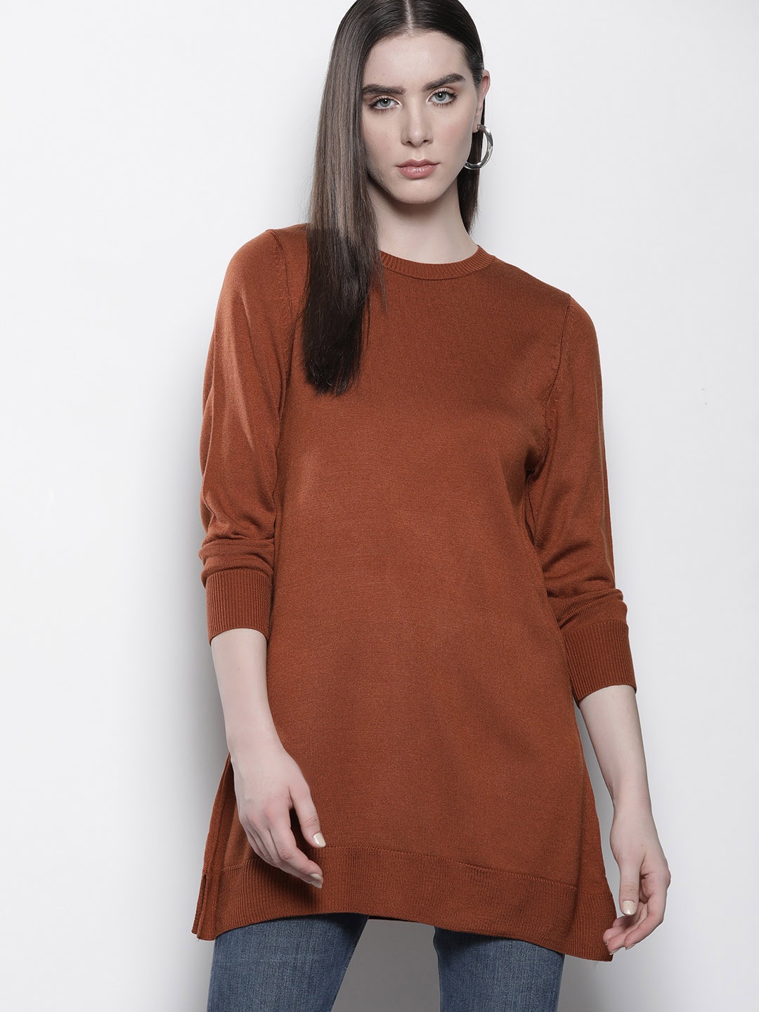 DeFacto Acrylic Longline Pullover, Brown