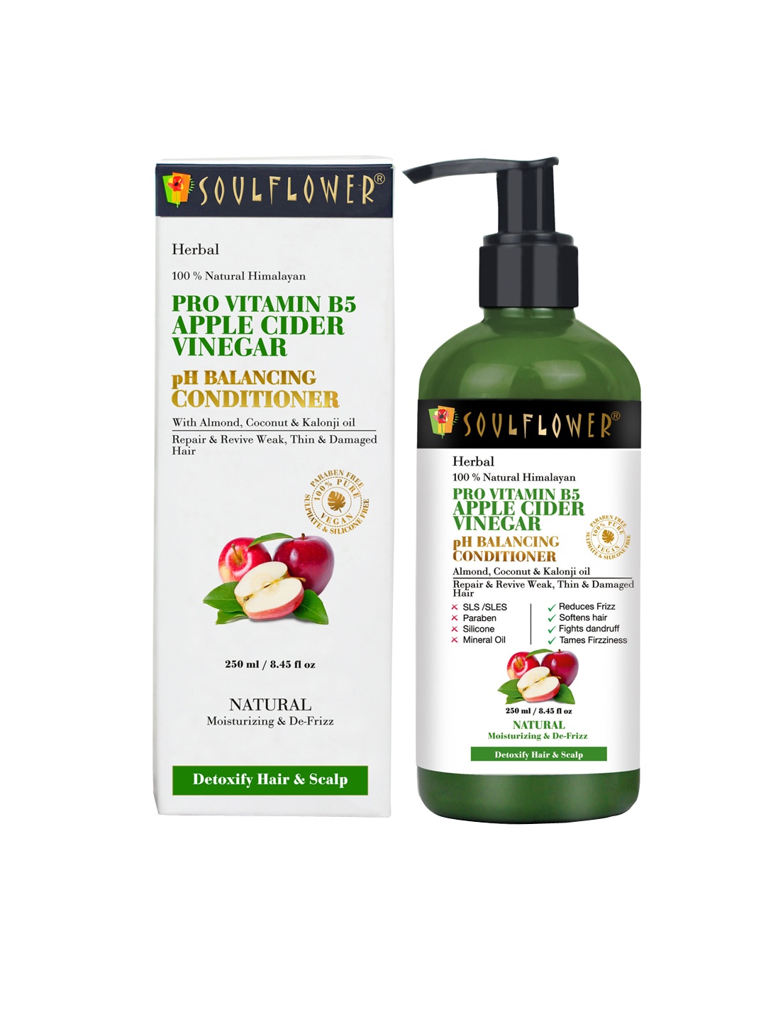 Soulflower Pro-Vitamin B5 Apple Cider Vinegar Shampoo & Conditioner - 550 ml, Transparent
Soulflower Pro-Vitamin B5 Apple Cider Vinegar Shampoo & Conditioner - 550 ml, Transparent