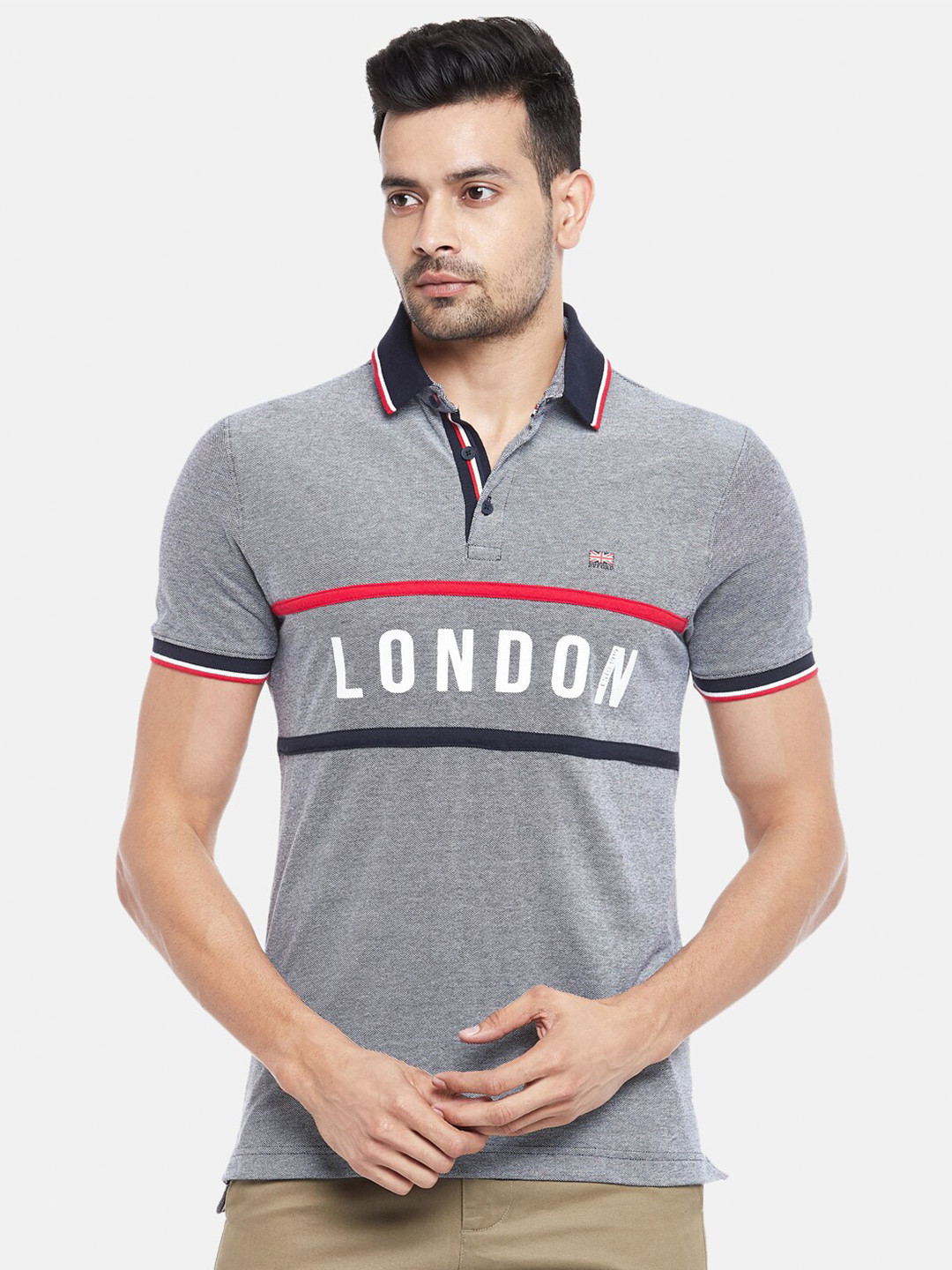 BYFORD by Pantaloons Men Navy Blue Printed Polo Collar Slim Fit T-shirt
BYFORD by Pantaloons Men Navy Blue Printed Polo Collar Slim Fit T-shirt