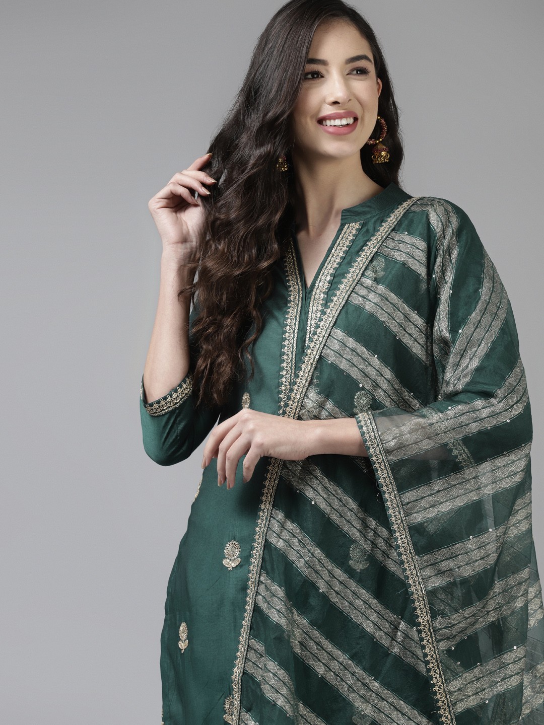 Indo Era Teal Blue & Gold Striped Ethnic Embroidered Liva Straight Kurta Trousers Dupatta
Indo Era Teal Blue & Gold Striped Ethnic Embroidered Liva Straight Kurta Trousers Dupatta