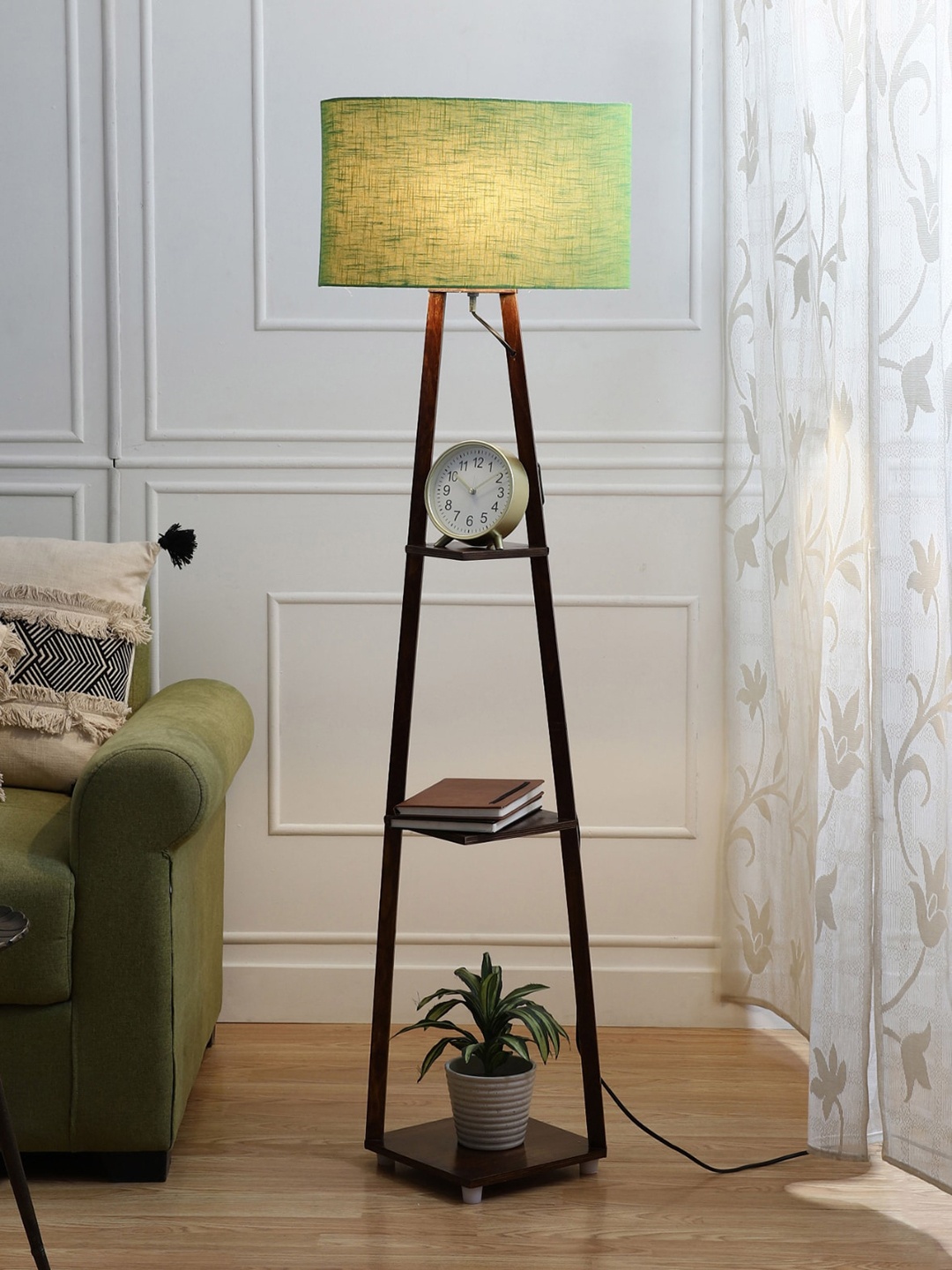 SANDED EDGE 3 Tier Shelf Space in Walnut Hand Polished with Oval Shape Shade Magnum Lamp, Brown
SANDED EDGE 3 Tier Shelf Space in Walnut Hand Polished with Oval Shape Shade Magnum Lamp, Brown